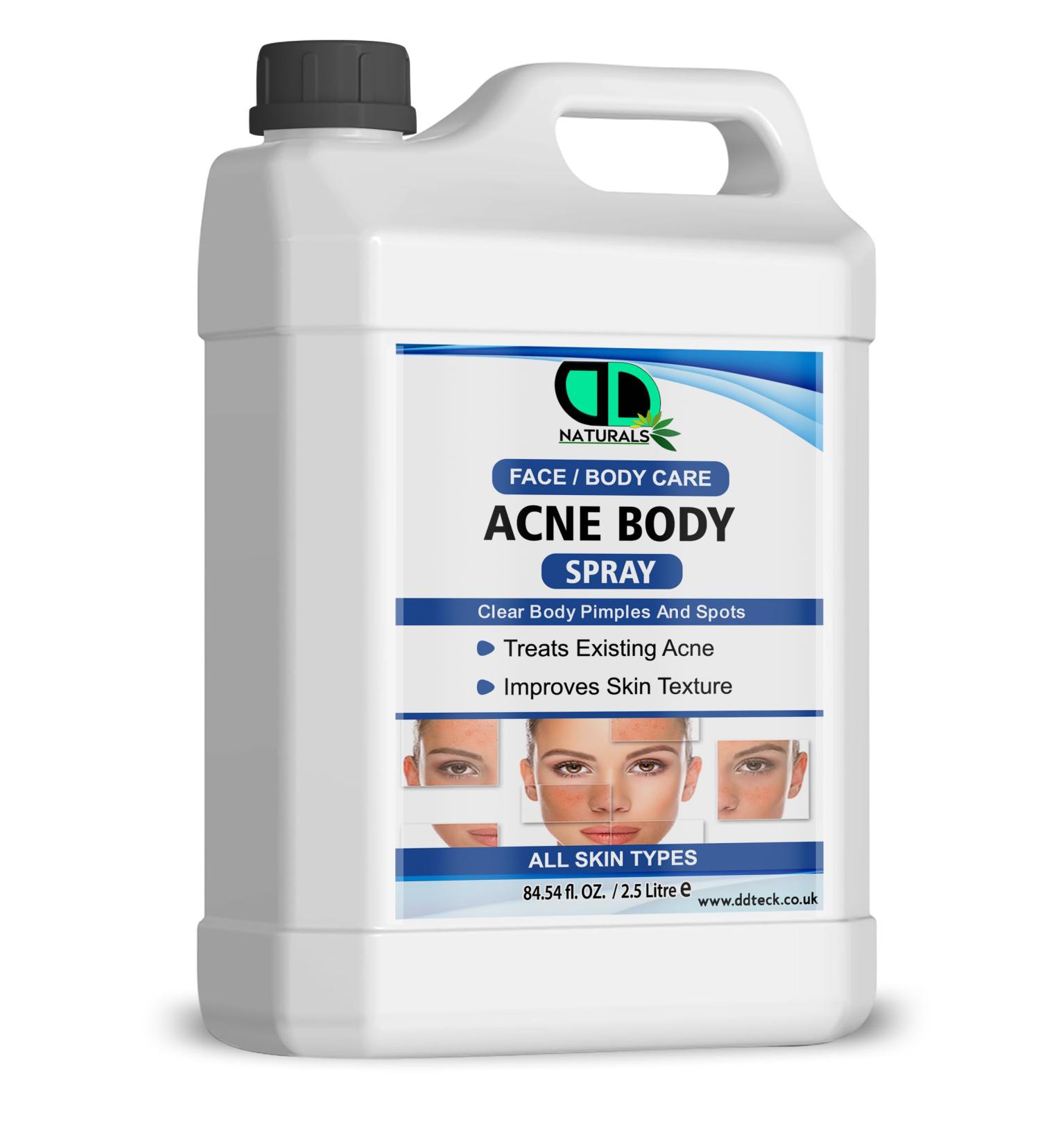 DD teck Anti-acne spray for face and body - Clears skin reduces acne breakouts soothes irritation - Fast-absorbing non-greasy formula - For men and women (5 liters)
