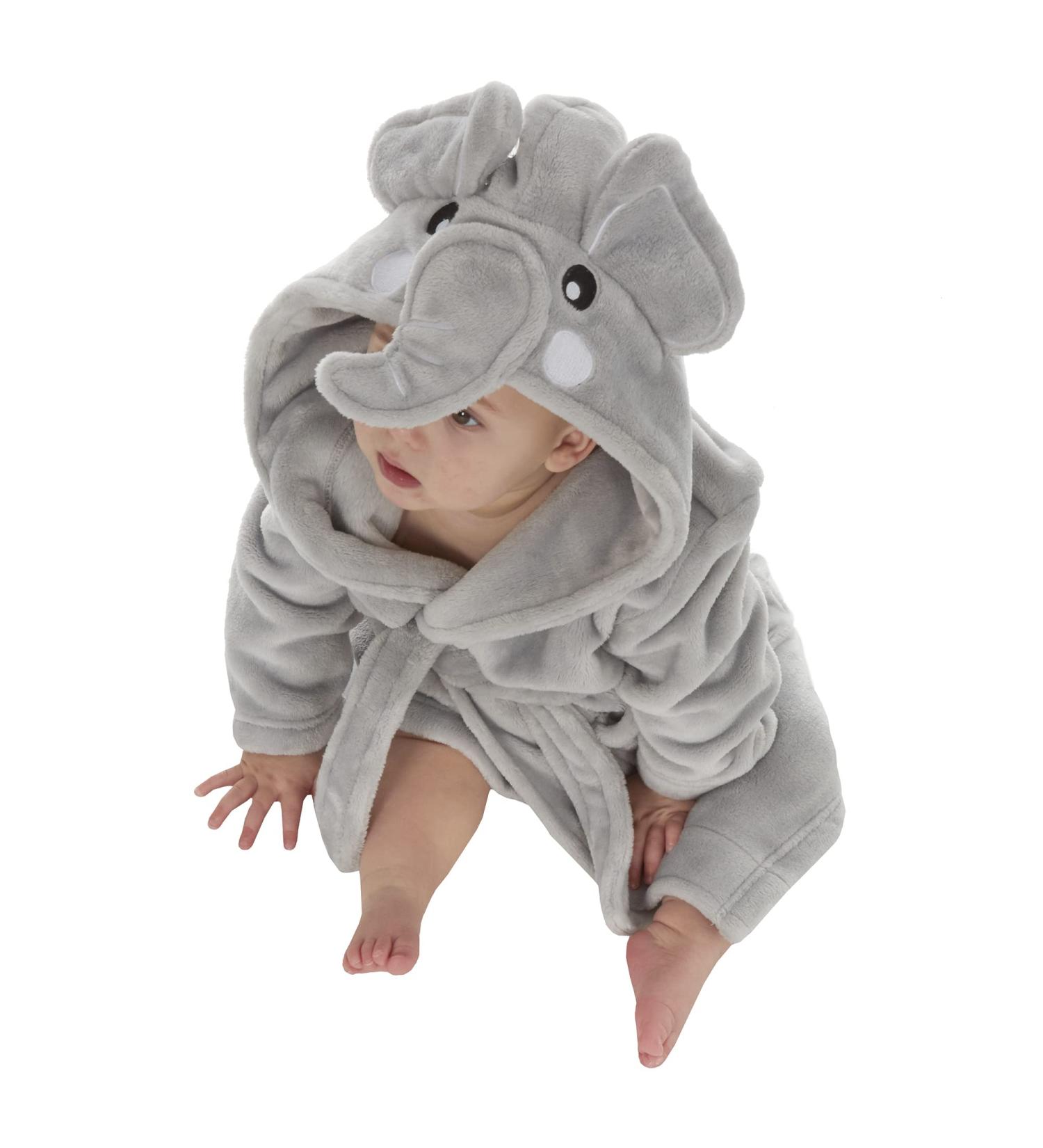 Metzuyan Baby Animals Robe 3D Elephant Design Dressing Gown | Size 18-24 Months - Buy Online on GoSupps.com