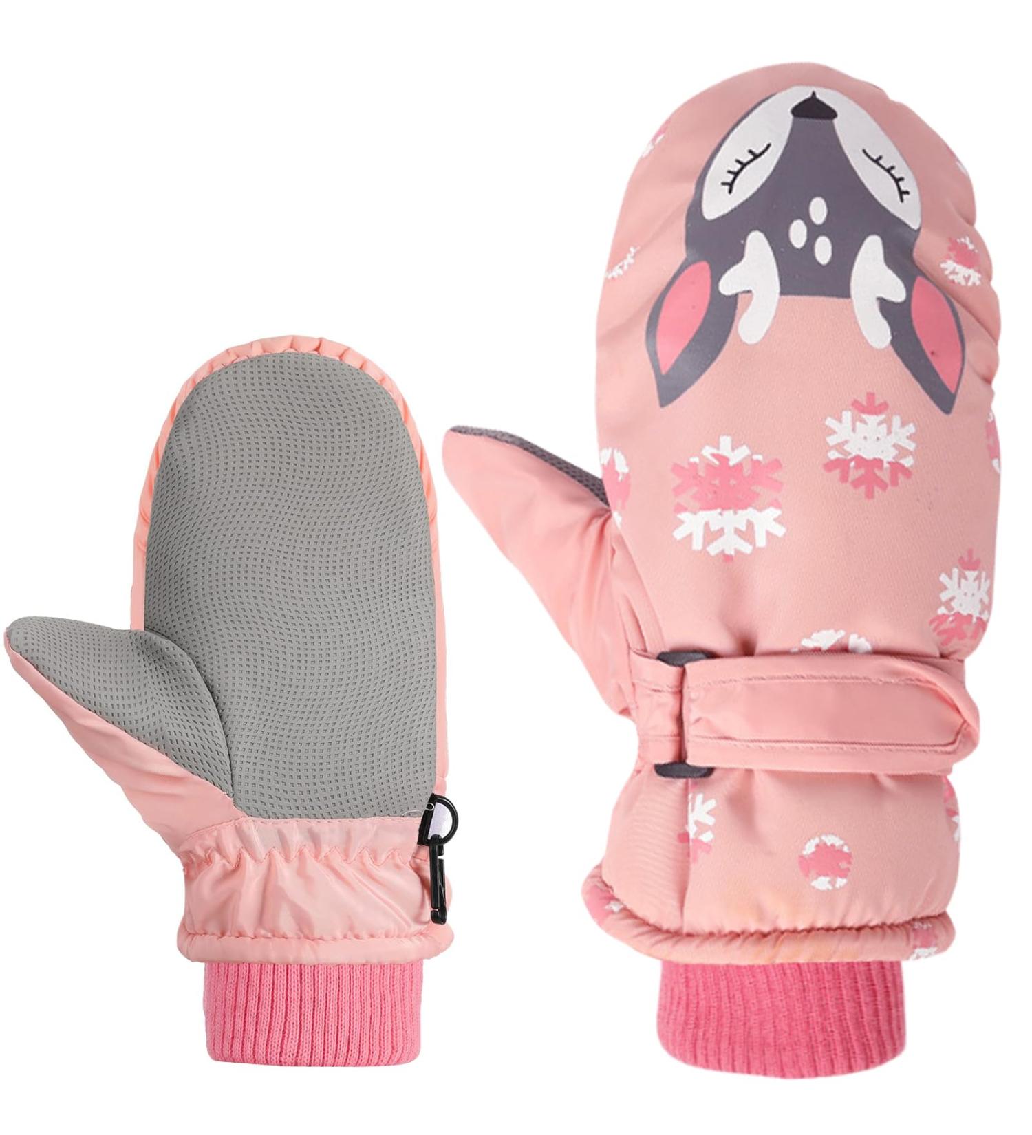 Winter Gloves for Men & Kids - Ski Bicycle Snow Sport Gloves for Ages 5-10 - Pink & Durable - Buy Online on GoSupps.com