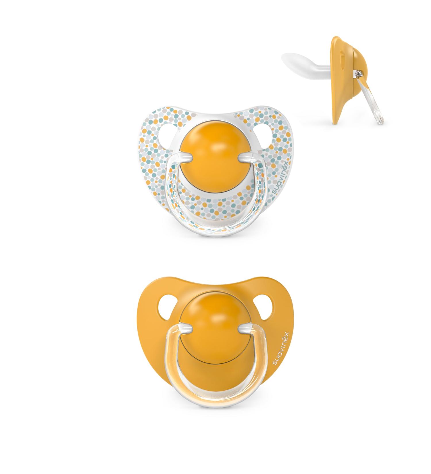 Suavinex Dreams Flat Duo Yellow Pacifier - 2 Silicone Pieces for Infants | International Shipping - Buy Online on GoSupps.com
