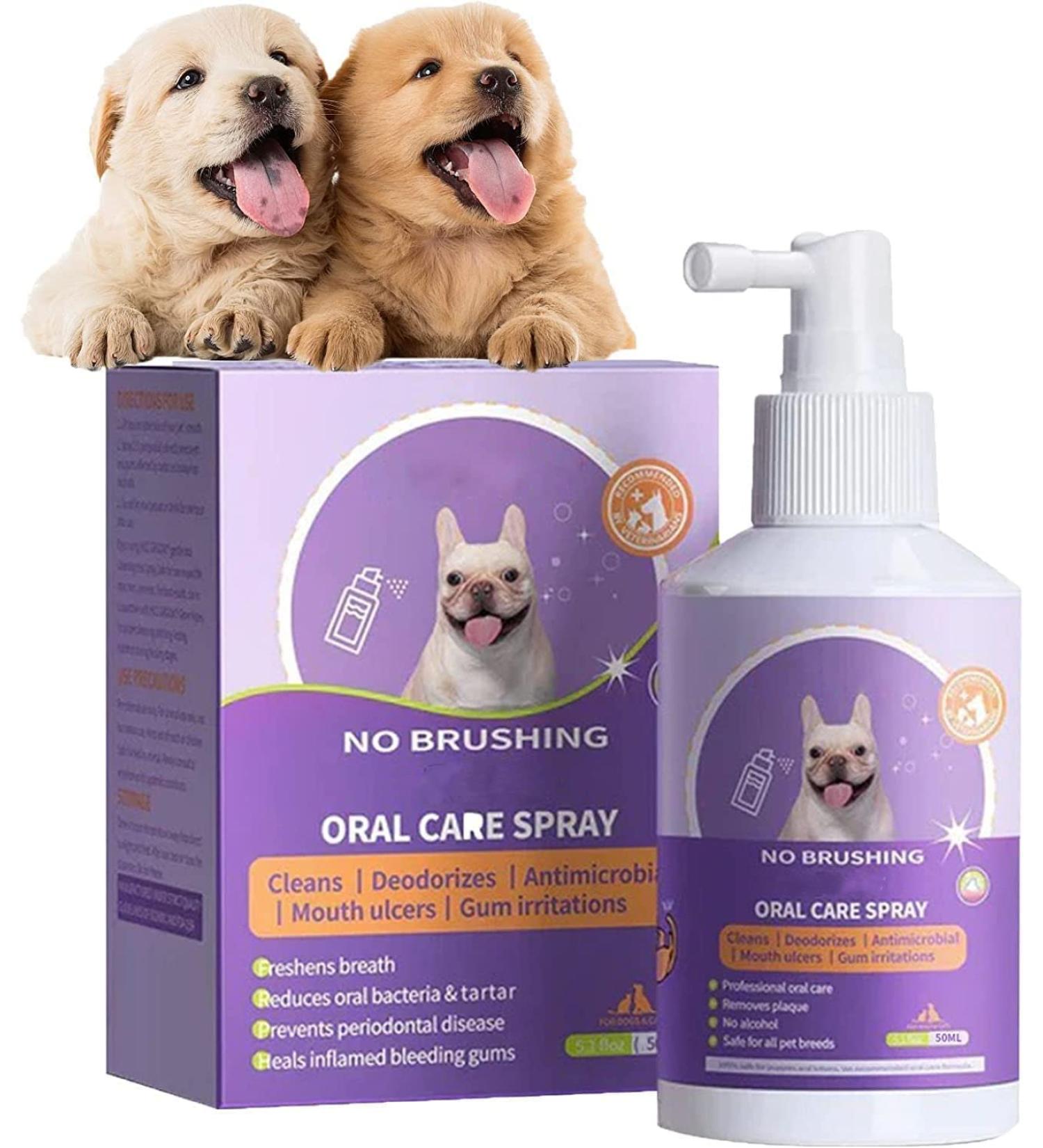 PICKX Teeth Cleaning Spray for Dogs &Cats Dental Plaque Gel Pet Spray Pet Oral Spray Clean Teeth Pet Breath Freshener Spray Care Cleaner Eliminate Bad Breath Targets Tartar Plaque (1PC) - Buy Online on GoSupps.com