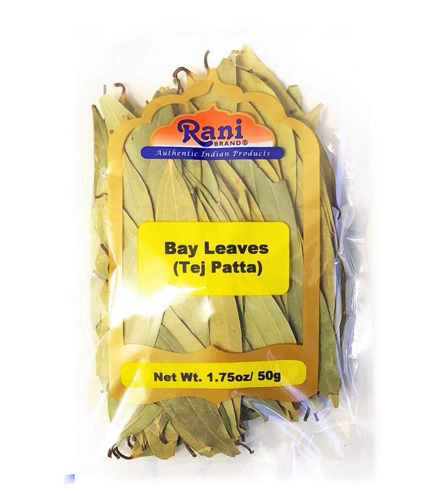 Rani Bay Leaf Whole Spice 1.75oz - Hand Selected Extra Large, All Natural, Gluten Friendly, NON-GMO, Vegan - Indian Tej Patta - 1.75 Ounce Bag - Buy Online on GoSupps.com