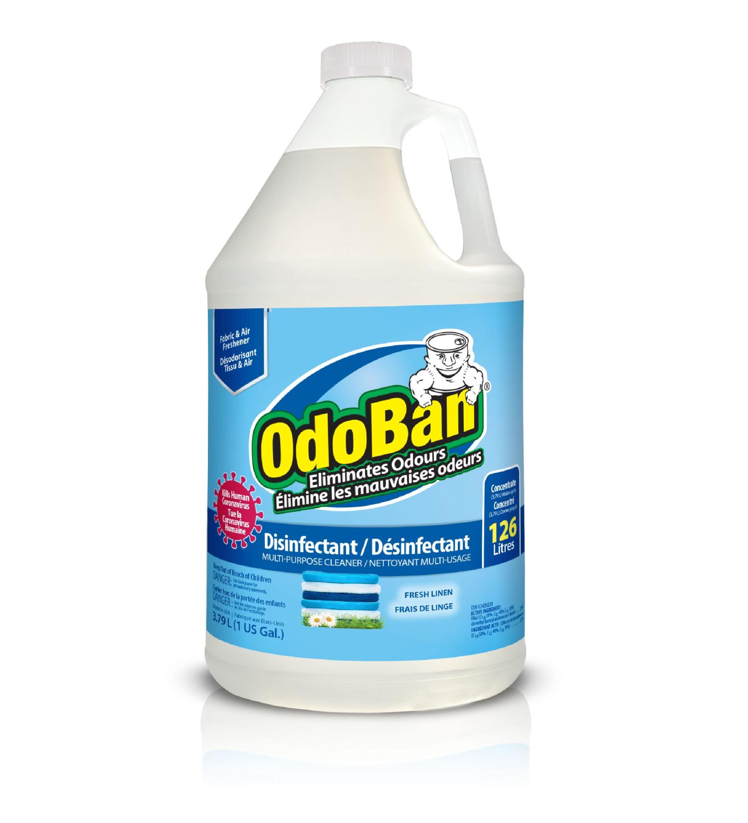 OdoBan Fresh Linen Disinfectant and Odor Eliminator Fabric & Air Freshener Pet Odour Remover Multi-Purpose Cleaner Concentrate 1 Gal. (3.79L) - Buy Online on GoSupps.com