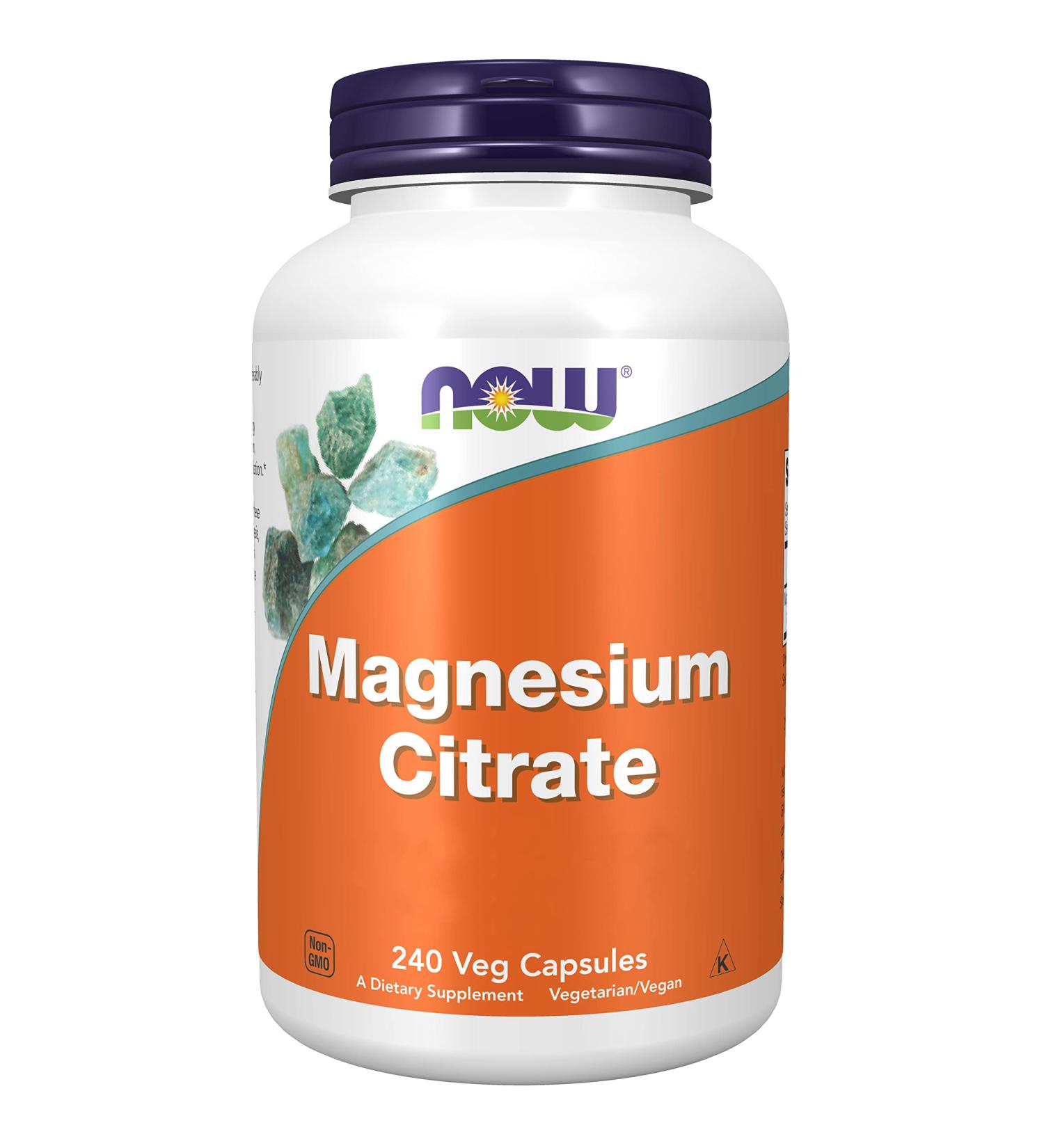 Now Foods Magnesium Citrate 400mg 240 Vegan Capsules Lab Tested Magnesium Gluten Free Soy Free Vegetarian - Buy Online on GoSupps.com
