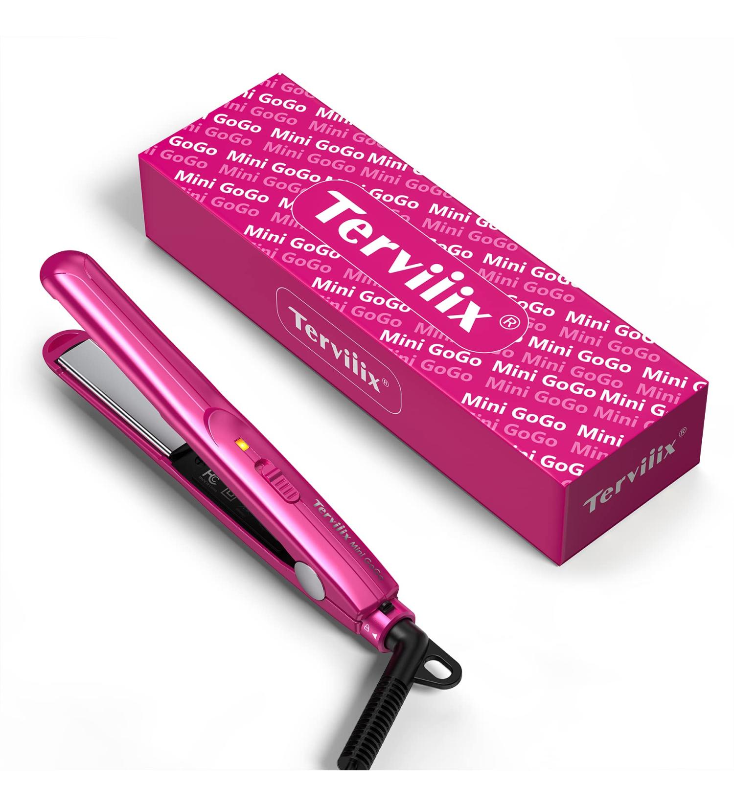 Buy Terviiiix Mini Hair Smoothing Tool - Portable Ceramic Smoother for Short Hair & Ponytail | Fast Hair Styling with Travel Bag - Pink - Buy Online on GoSupps.com