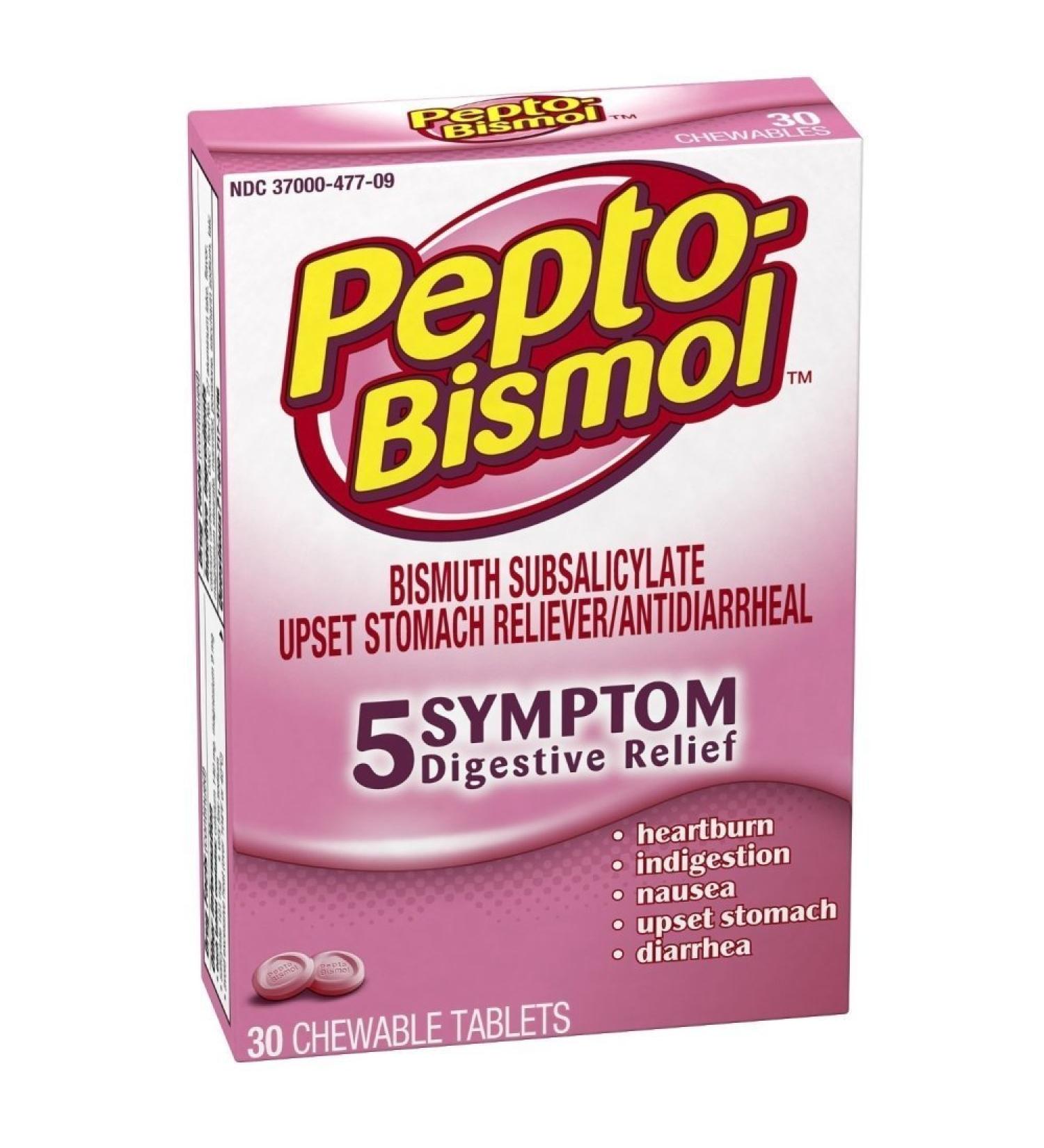 Pepto-Bismol Chewable Tablets Original 30 ea - Fast-Acting Relief - Buy Online on GoSupps.com