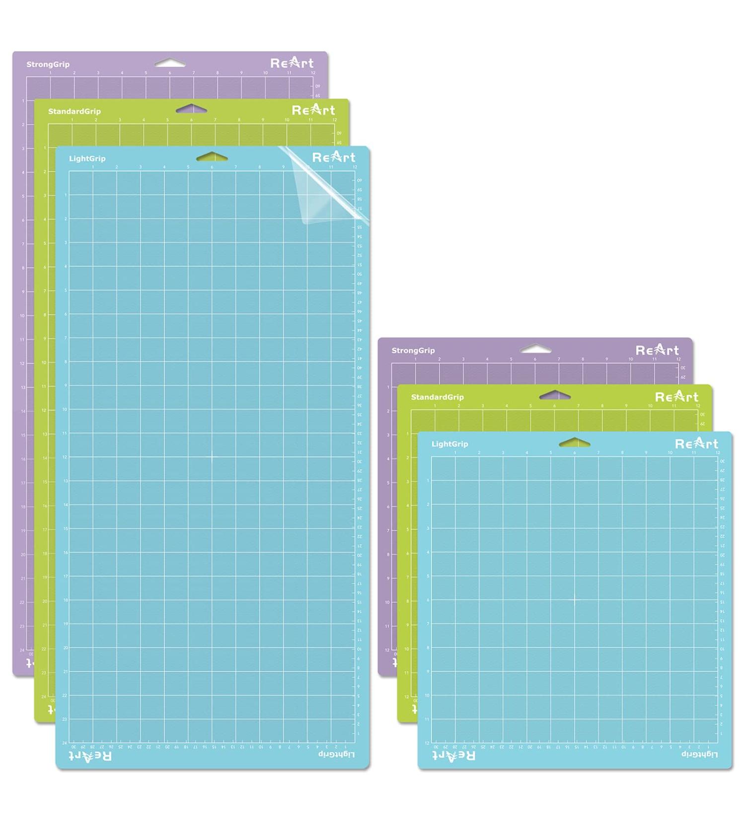 ReArt Cutting Mat Variety 6 Packs Adhesive Replacement - Strong  Standard  Light Grip Suit for Cricut Maker/Explore Air 2/Air/One - 12in x 12in x 3 Packs  12in x 24in x 3 Packs. Variety 6P - Buy Online on GoSupps.com