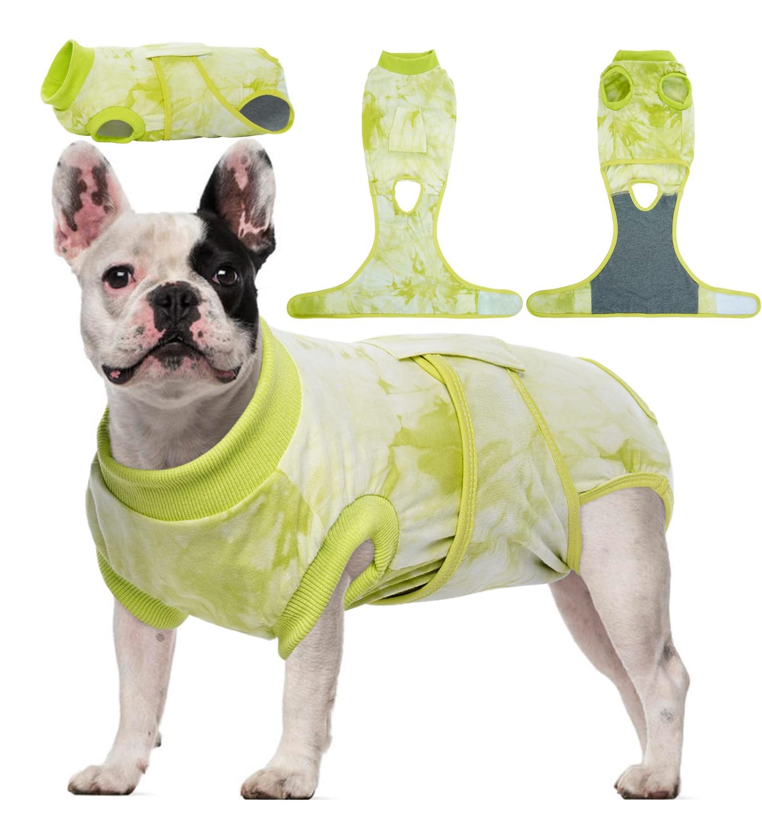 Kuoser Dog Surgery Recovery Suit for After Surgery Female Professional Pet Recovery Shirt Dog Abdominal Wounds Bandages Substitute E-Collar & Cone Prevent Licking Dog Onesies (green XS) XS green3 - Buy Online on GoSupps.com
