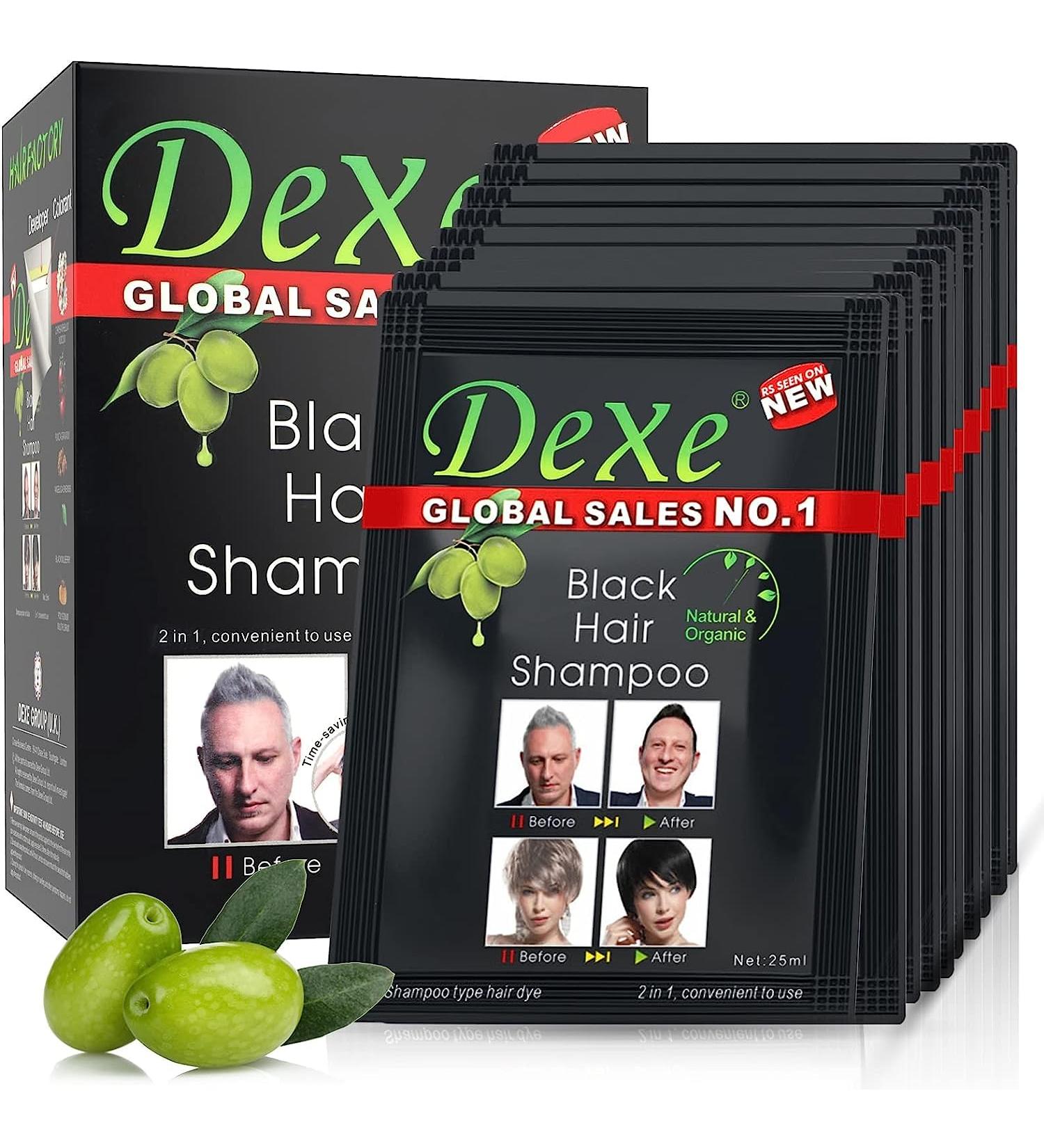 10 PCS Black Hair Shampoo Dye - Instant Easy Use Natural Ingredients | Long-Lasting Black Color for Men & Women - Buy Online on GoSupps.com