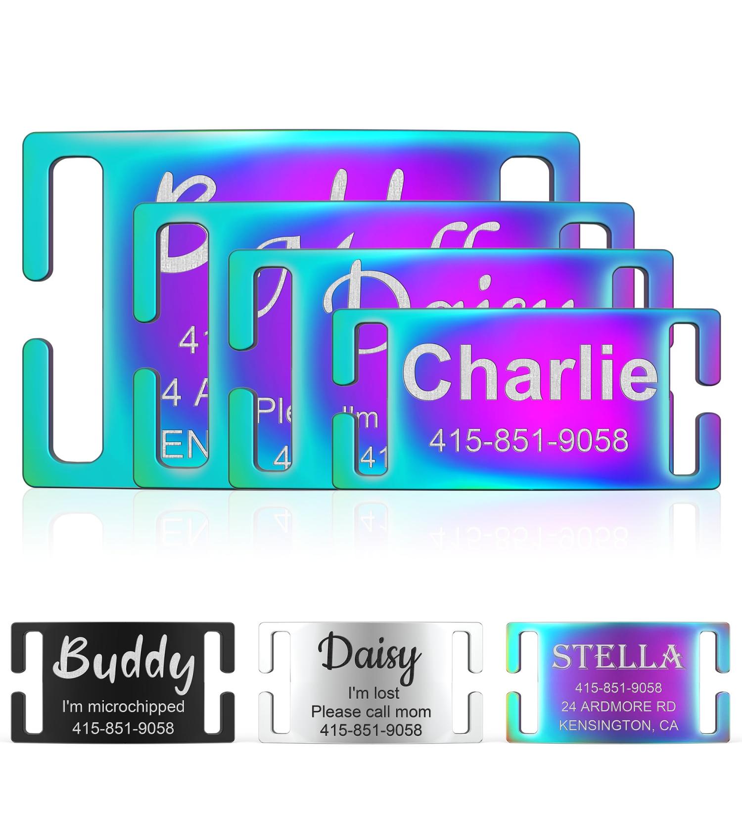 Personalized Gisurey Dog Tag - Durable Noiseless Engraved & Multi-Colored Address Tag for Your Pet - Buy Online on GoSupps.com