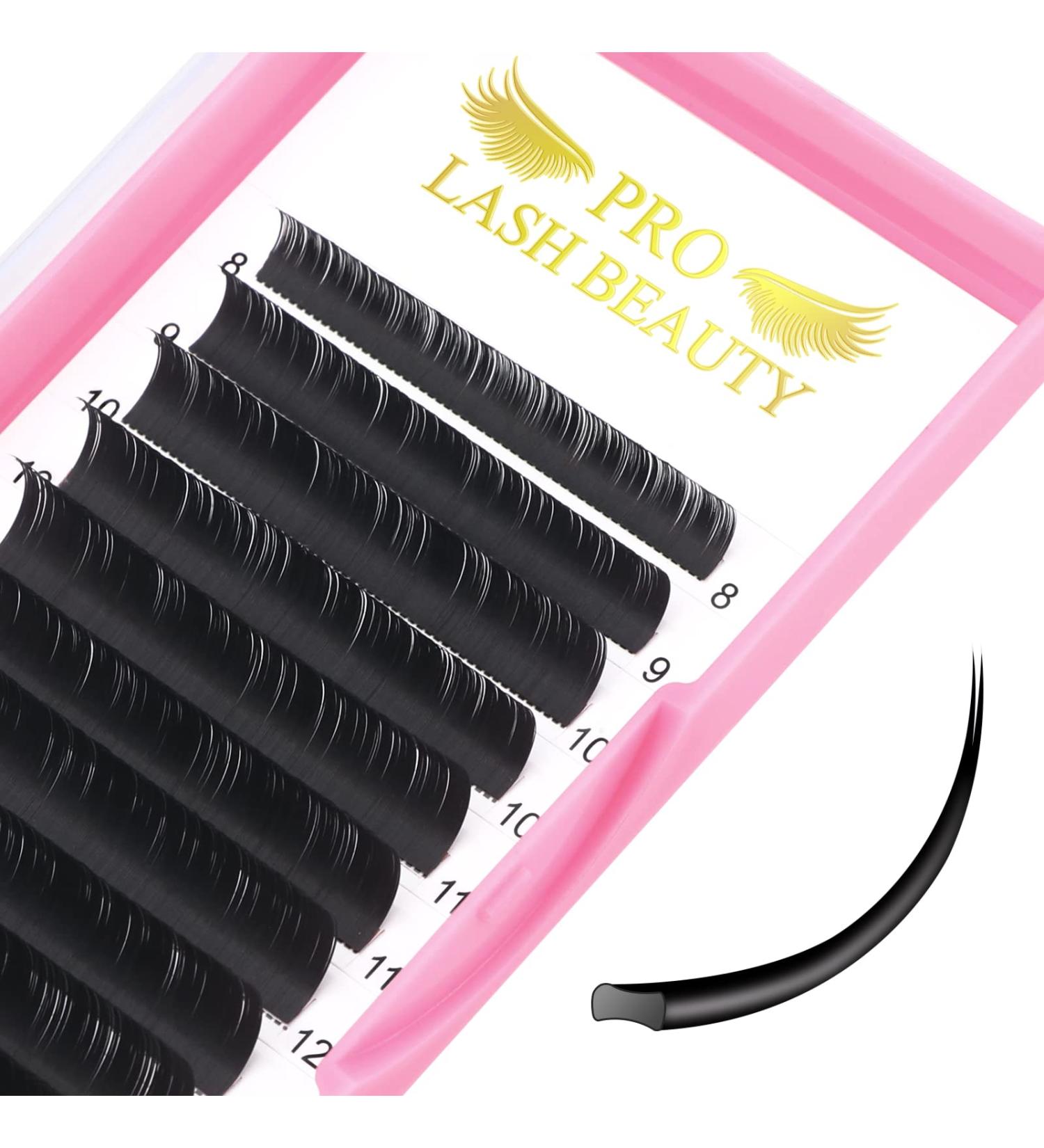 Flat Lashes 0.15 0.20 Ellipse C CC D DD Curl Black Eyelash Extensions 8-15mm Mix - Buy Online on GoSupps.com