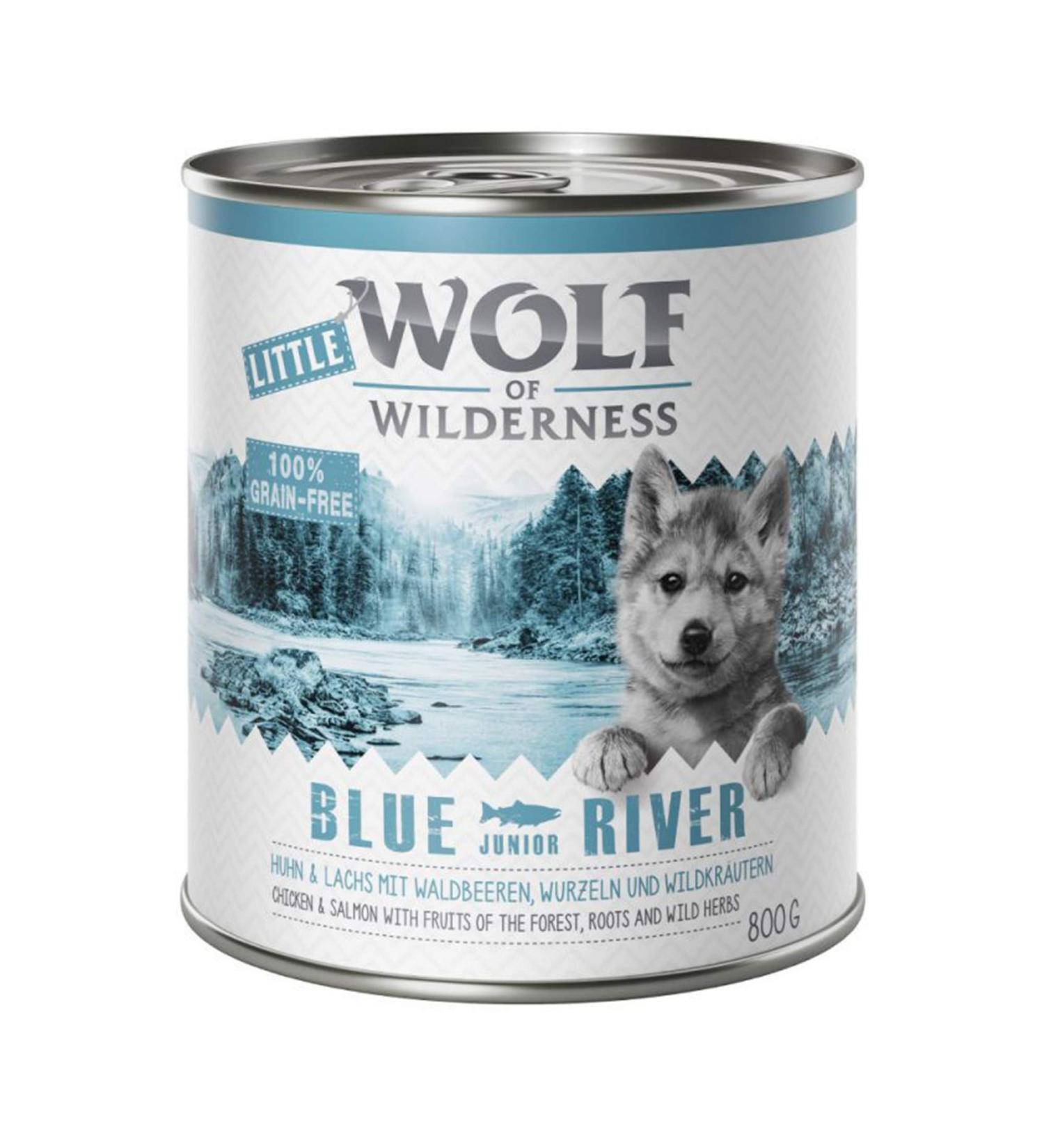 Wolf of Wilderness Little 6 x 800 g Blue River Junior Chicken & Salmon