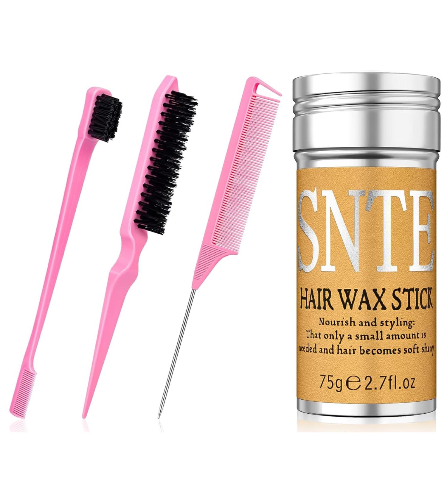 Hair Grooming Kit: Ultimate Wax Stick Slick Back Brush & Comb Set for Frizz Control & Flyaway Taming - Shop Internationally - Buy Online on GoSupps.com