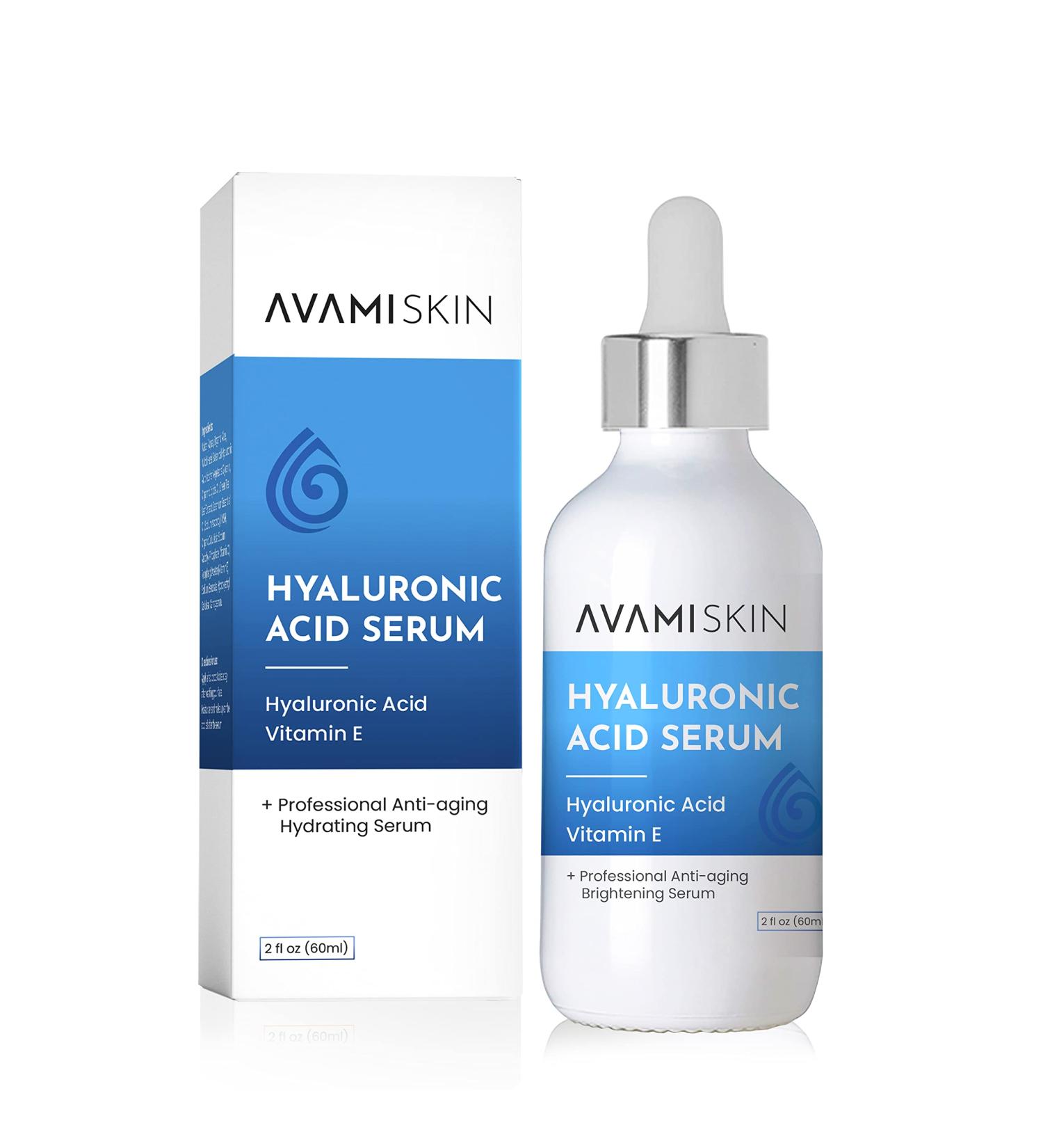 Hydrating Skin Hyaluronic Acid Serum - Vitamin E & Organic Extracts for Wrinkle Relief | 2 fl. Oz Natural Moisturizer - Buy Online on GoSupps.com