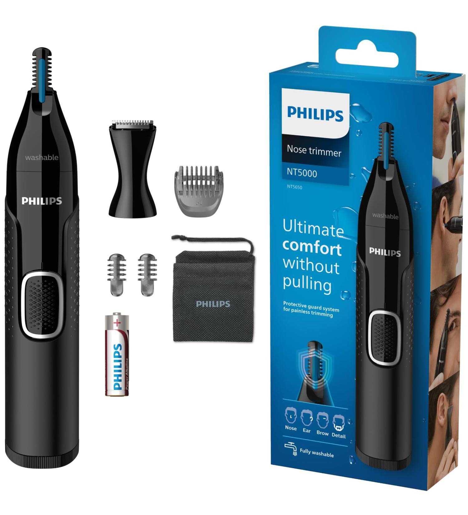 Philips nose trimmer Series 5000 nose hair ear hair and eyebrow trimmer with Precision trim technology (model NT5650/16) series 5000