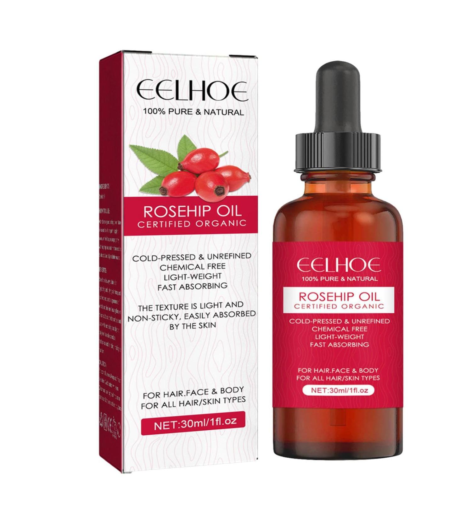 Cold-Pressed Rosehip Oil for Face | Nourishing Moisturizer for All Skin Types | 30ml Essential Oil for Skin Hair & Nails - Buy Online on GoSupps.com