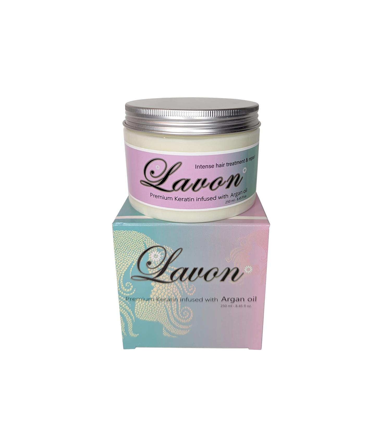 Buy Lavon Premium Keratin Hair Mask with Argan Oil - Deep Conditioning Treatment for All Hair Types | 8.4 fl oz + Free Gloves - Buy Online on GoSupps.com