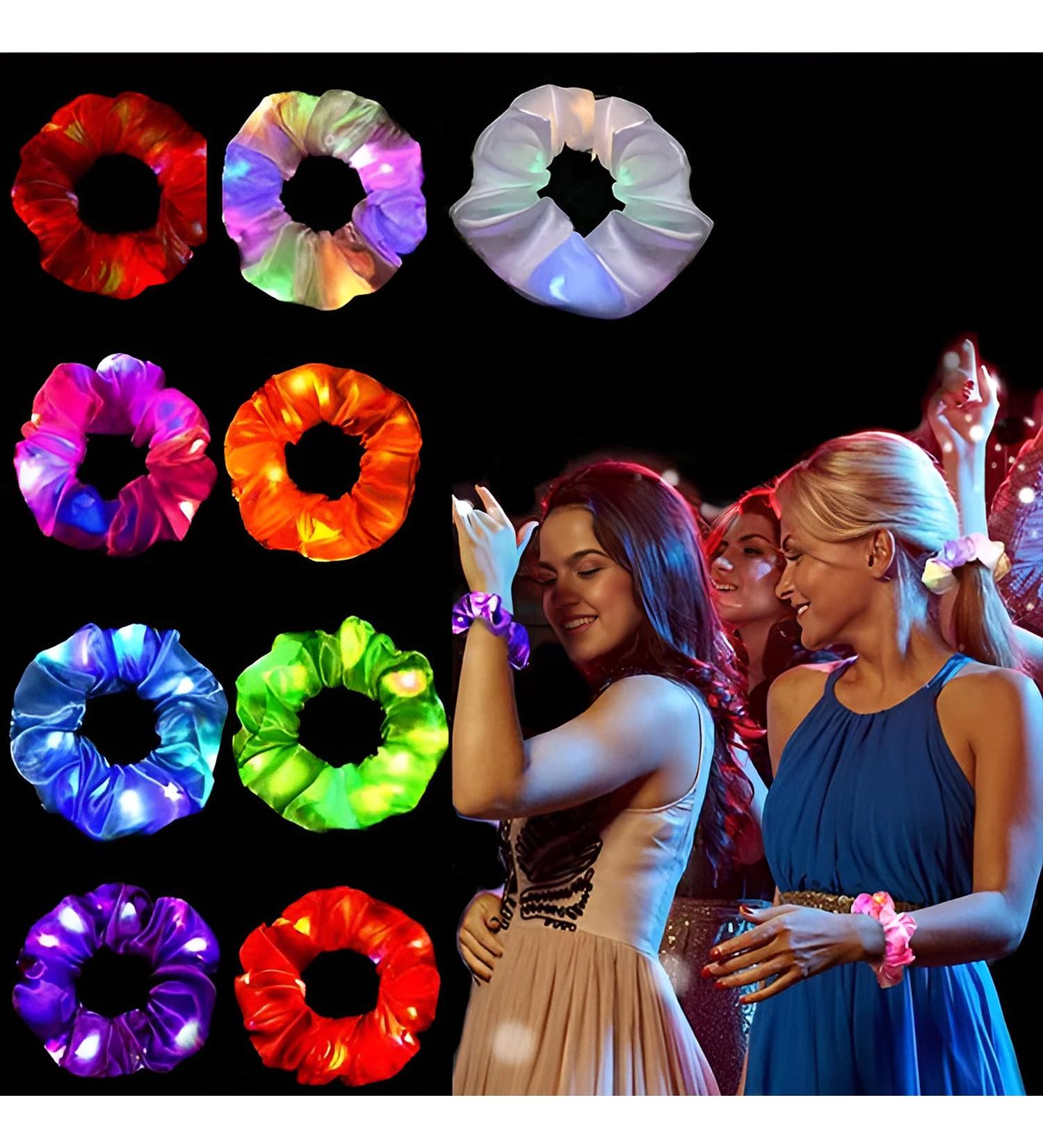 12 Pcs Light Up Scrunchies - LED Hair Accessories for Girls, Glow in the Dark Rave Accessories - Fun Gift for Women, Party Favor & Concert Essential - Buy Online on GoSupps.com