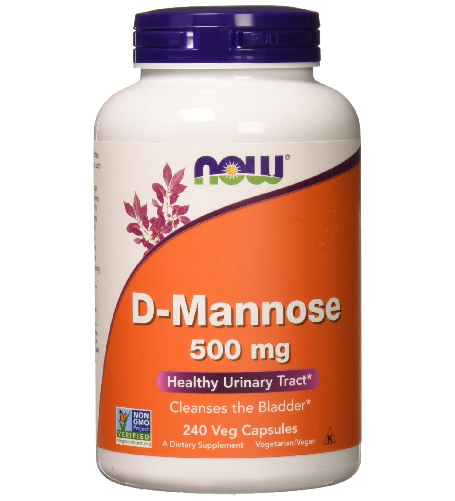 Now Foods D-Mannose 500mg - 240 Veg Capsules | Urinary Tract Support - Buy Online on GoSupps.com