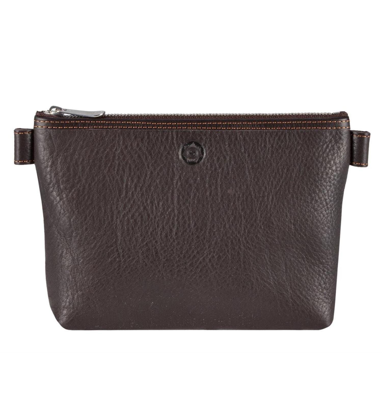 SONNENLEDER Silvretta Mocca - High-Quality Genuine Leather Cosmetic Bag | Shop Internationally - Buy Online on GoSupps.com