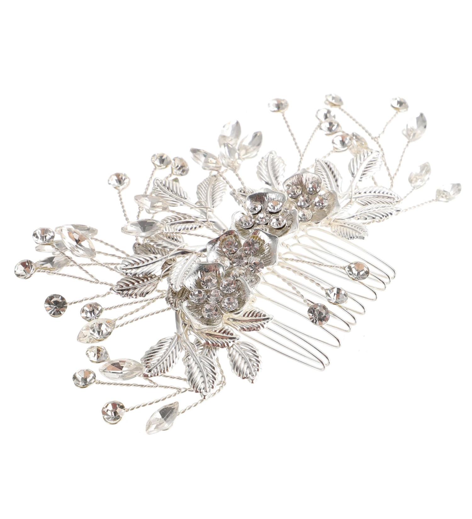 DOITOOL Bridal Hair Comb Hair Comb Pearl Hair Accessories for Women Flower Decor Hair Decorations Hair Accessories for Women Wedding Rhinestone Decor Wedding Decor Hair up Bride Fine Alloy - Buy Online on GoSupps.com