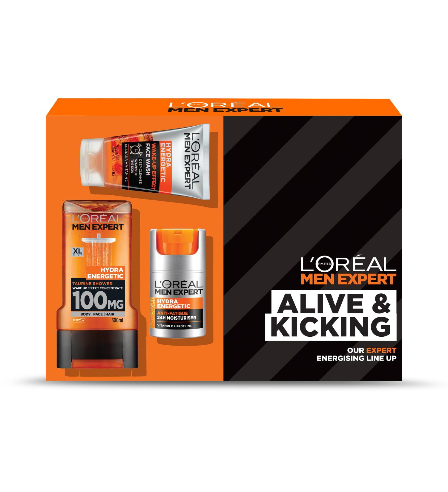 L'Oreal Men Expert Hydra Energetic Gift Set: Shower Gel, Moisturizer, Face Wash - Buy Online on GoSupps.com
