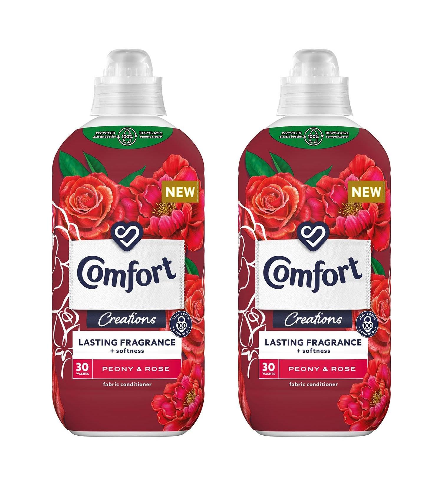 Comfort Creation Concentrated Fabric Conditioner with 100 Days of Long Lasting Fragrance and Softness Intense Liquid Fabric Softener 30 Washes 900 ml (Peony & Rose Buy 2) - Buy Online on GoSupps.com