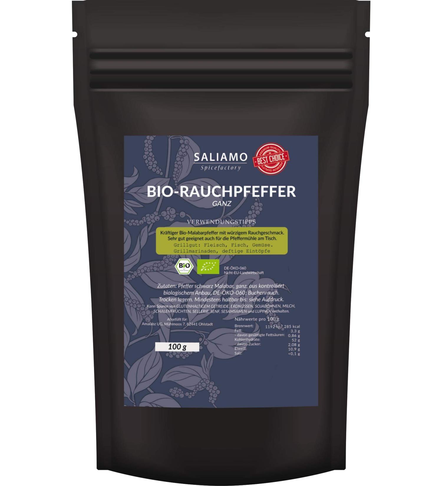 Buy 100g Bio-Smoke Pepper Malabar - Premium Cold-Smoked from Wayanad Kerala | Saliamo - Buy Online on GoSupps.com
