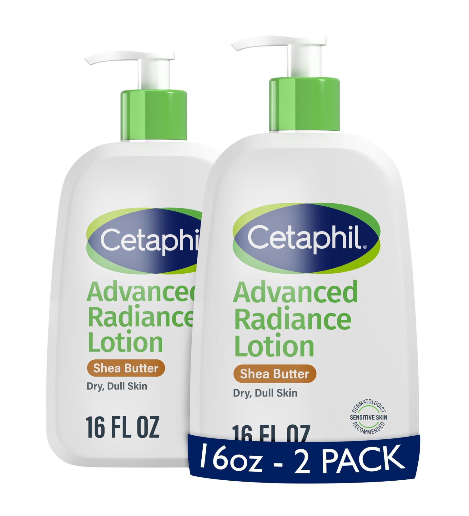Cetaphil Body Lotion Advanced Radiance Lotion with Shea Butter for Dry Sensitive Skin 16 oz Pack of 2 Fragrance Free Hypoallergenic Non-Comedogenic Shea Butter 16 Fl Oz (Pack of 2) - Buy Online on GoSupps.com