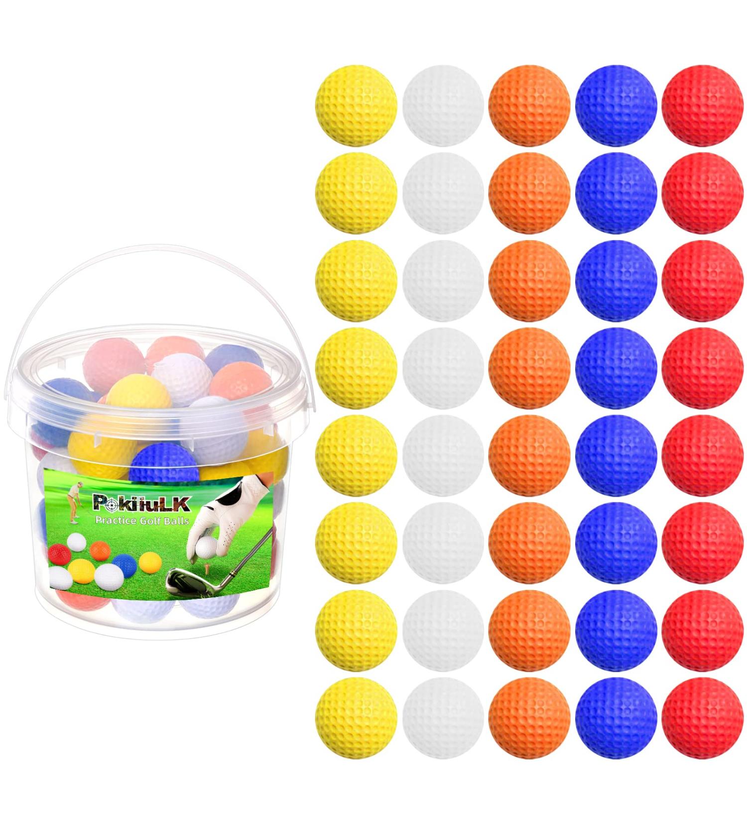 Pokiiulk Foam Golf Practice Balls - 40 Pcs Set for Backyard Training - Realistic Feel and Limited Flight - Multicolor - Buy Online on GoSupps.com