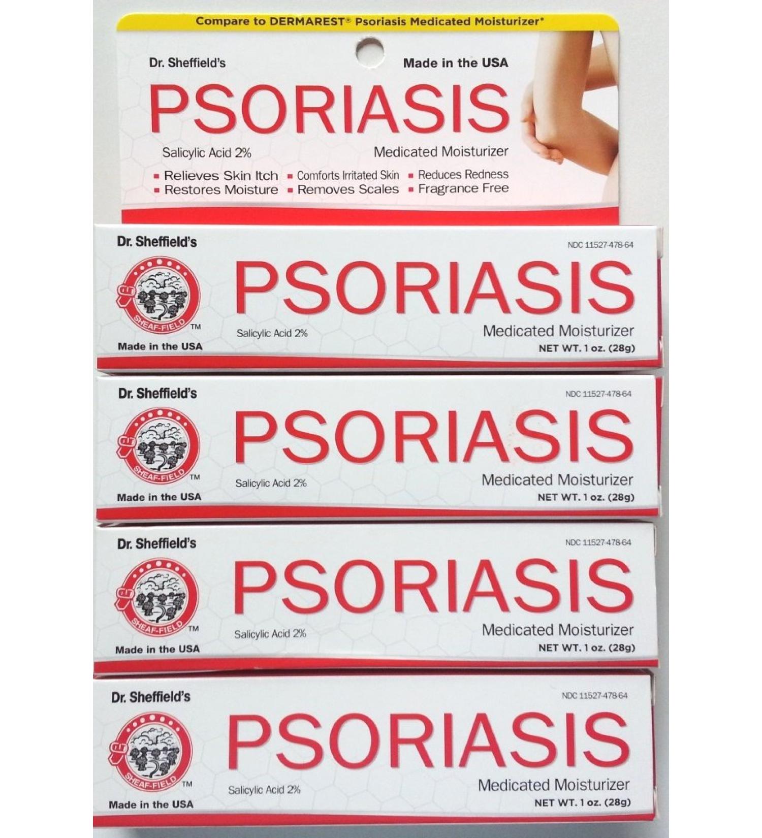 Dr. Sheffield's Psoriasis Medicated Moisturizer Skin Cream Compare 4 Oz Pack of 4