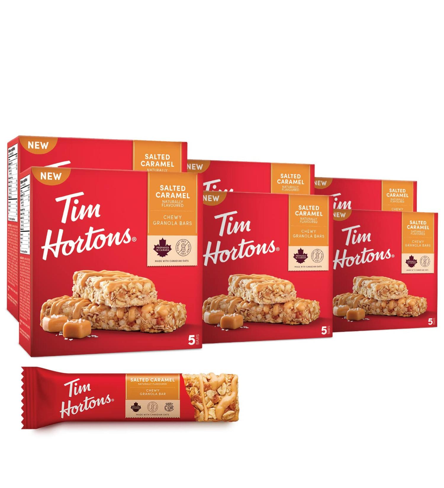 Tim Hortons Salted Caramel Granola Bars Peanut Free 60 Count - Buy Online on GoSupps.com