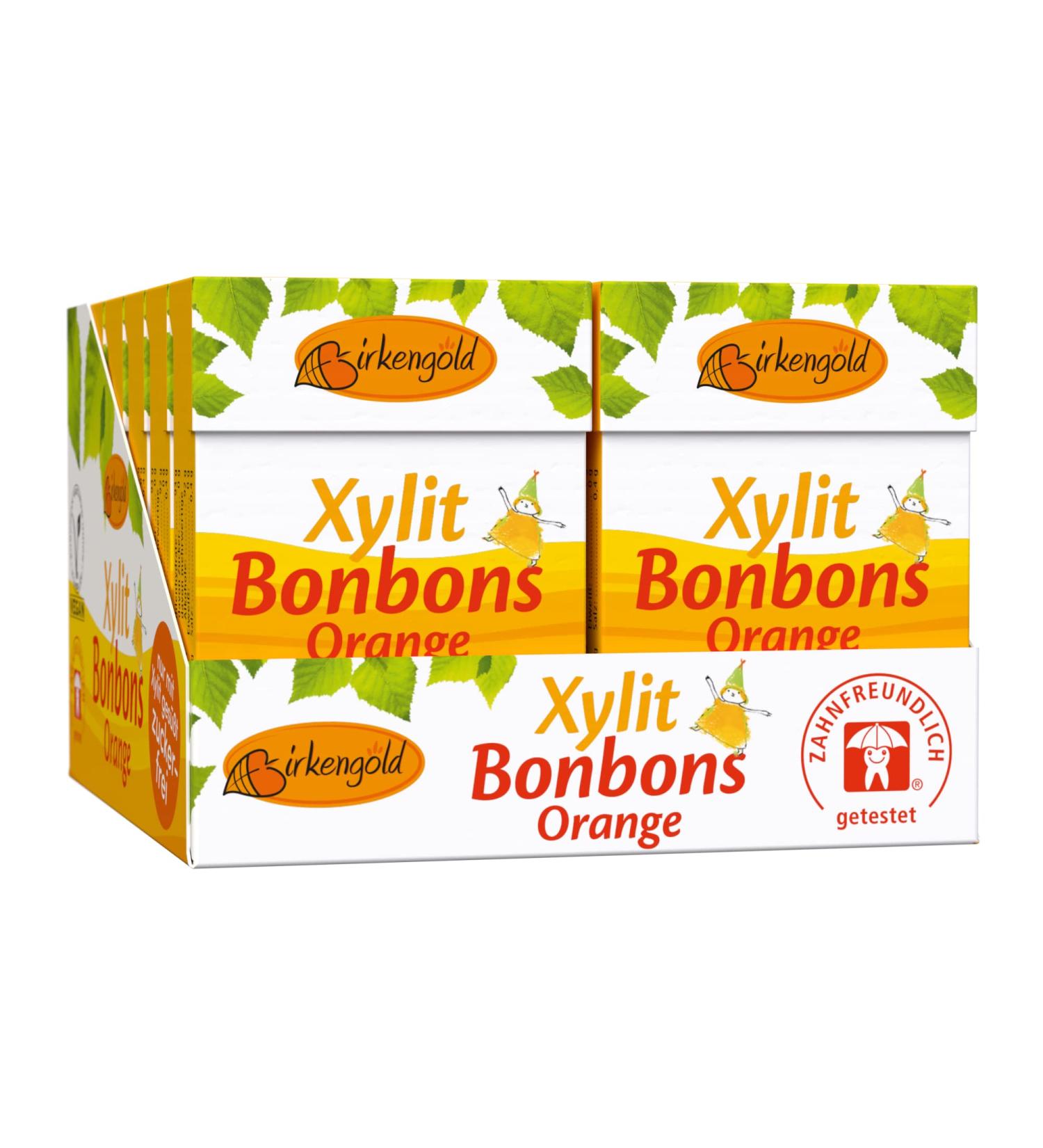 Buy Birch Gold Sugar-Free Xylitol Bonbons - Orange Flavor | Vegan Dental Care | 12 x 30g | 100% European Xylitol - Buy Online on GoSupps.com