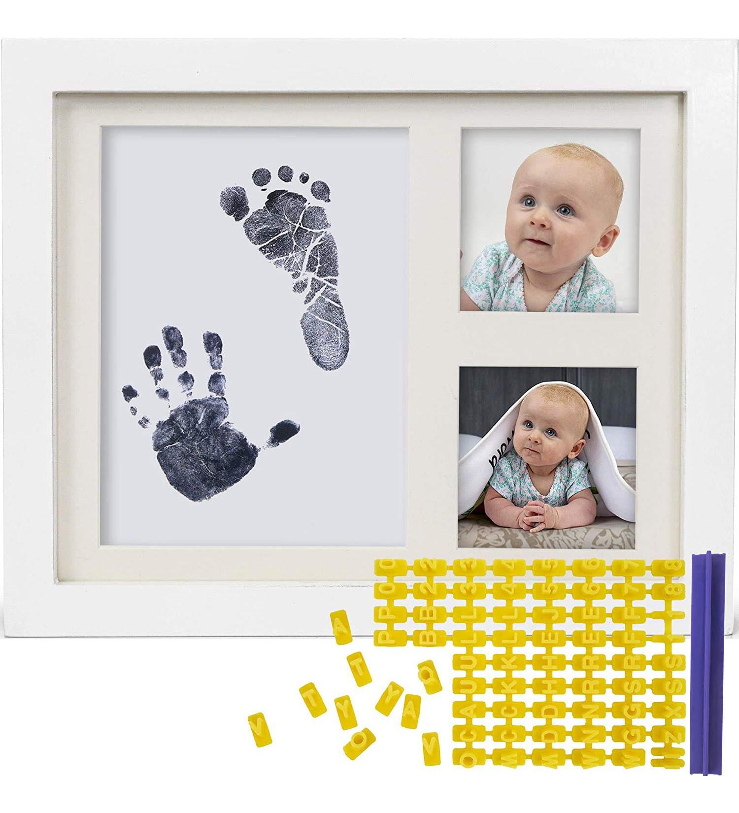 Baby Ink Hand and Footprint Kit - Newborn Handprint Picture Frame for Girls & Boys - Perfect Baby Shower Gift - Safe Clean-Touch Ink Pad for Keepsake Memories (White) - Buy Online on GoSupps.com