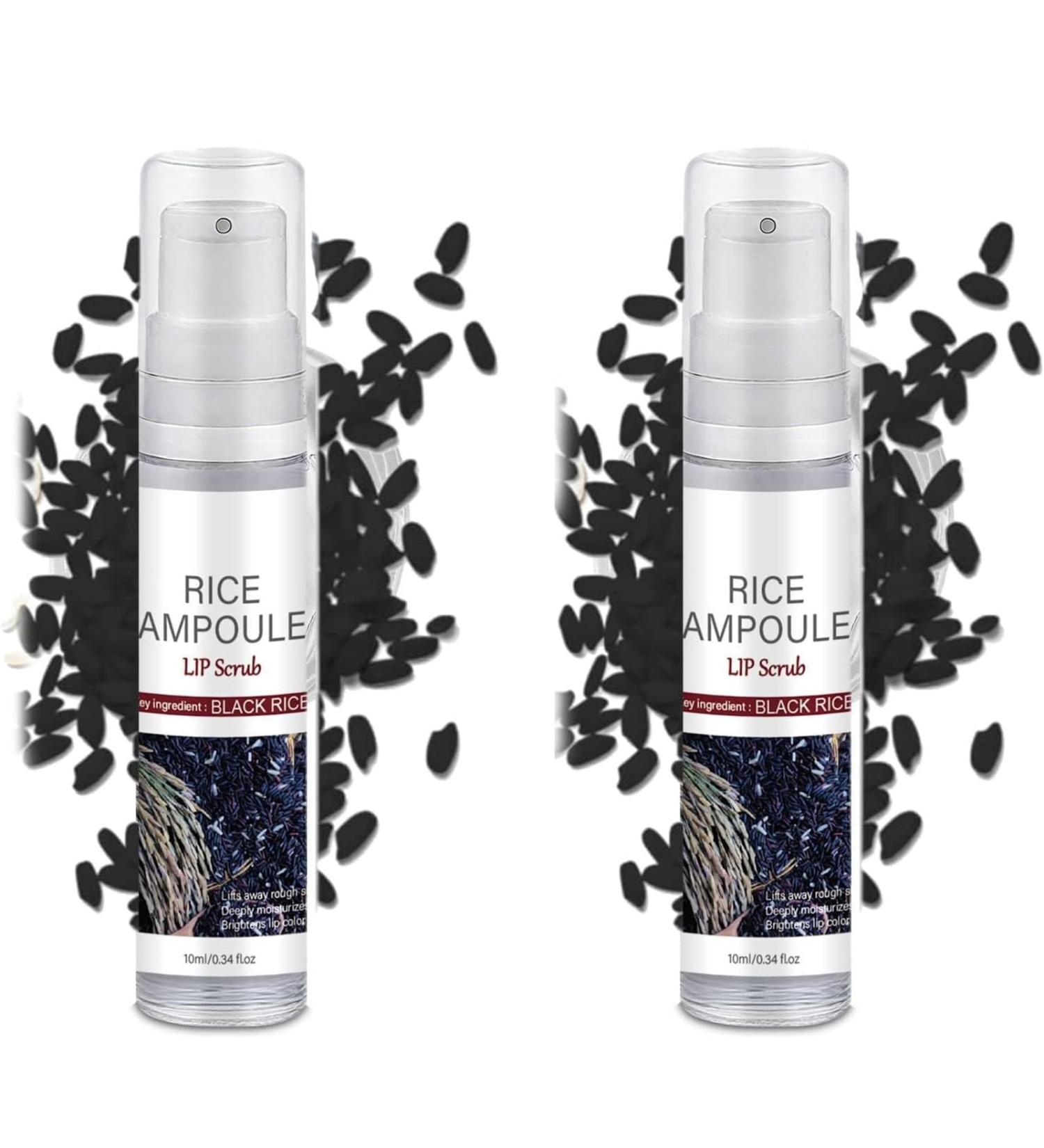 Duo gommage et huile pour les l vres au riz noir et blanc soin exfoliant doux pour les l vres exfoliant et huile nourrissante 2 en 1 formule hydratante tous types de peau (B) - Buy Online on GoSupps.com