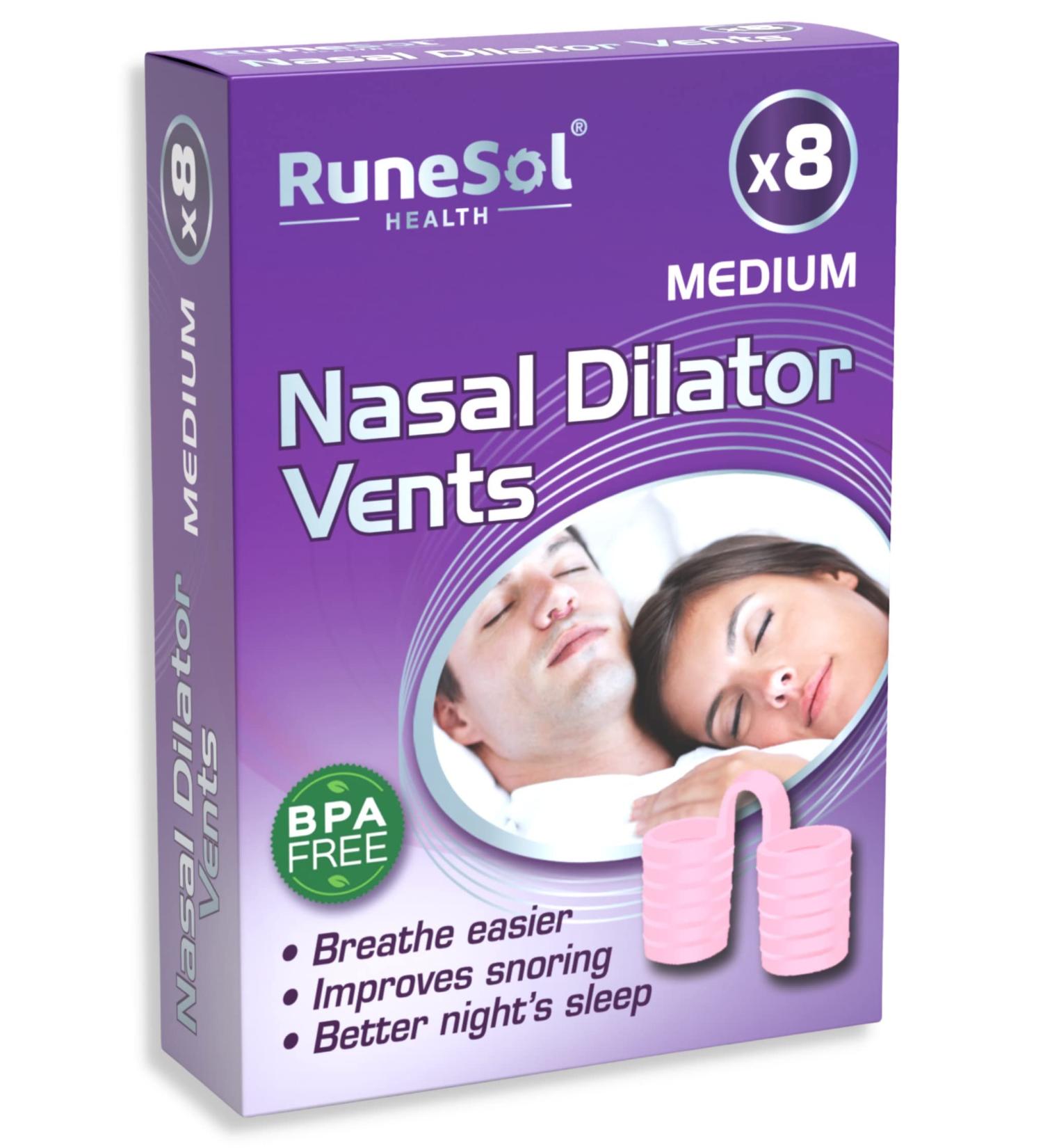 Runesol Pink Nasal Dilator 8-Pack Medium Size | Snoring Relief Nose Vents for Men and Women | Anti-Snoring Aid and Sleep Solution - Buy Online on GoSupps.com