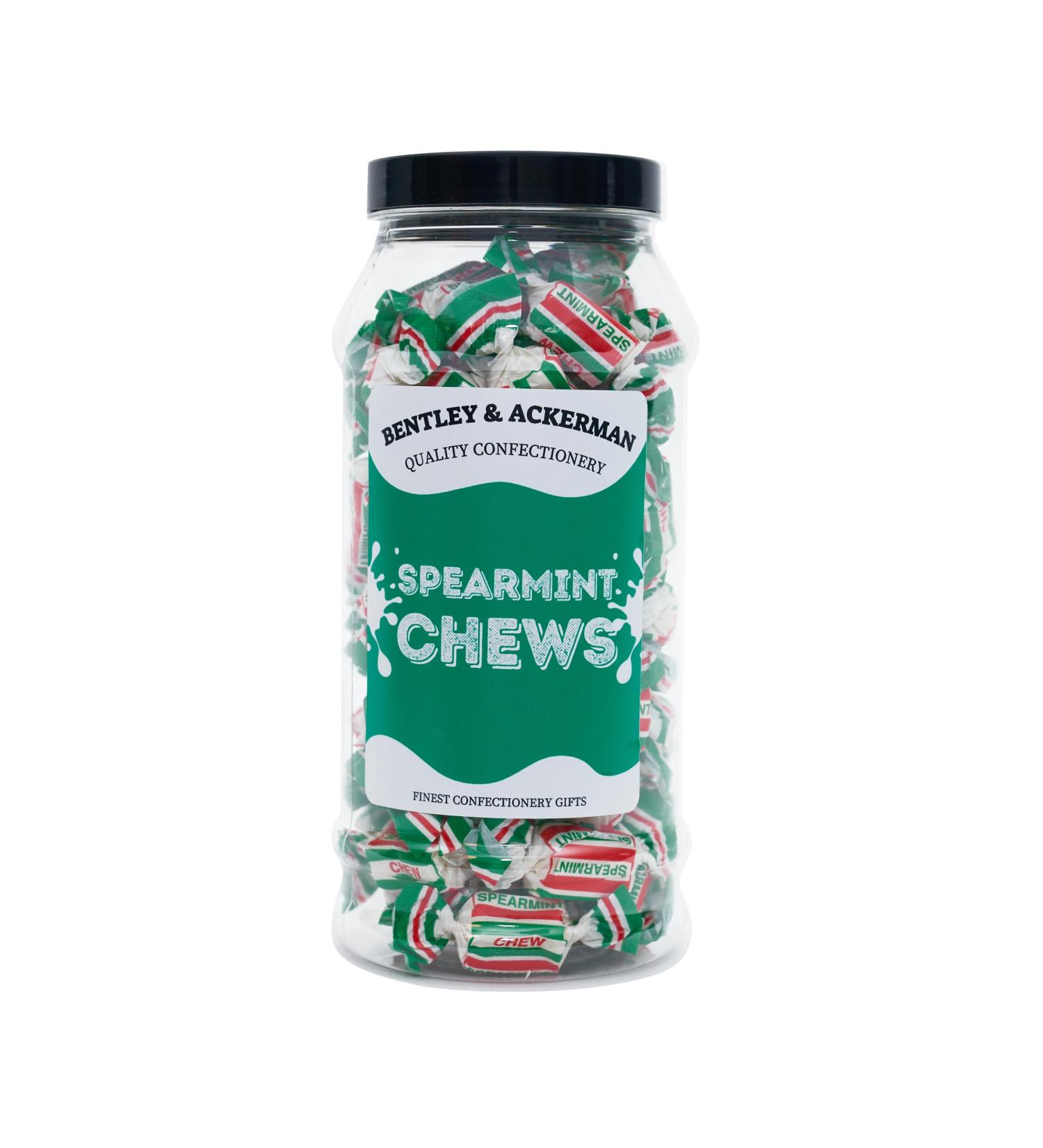 Spearmint Chews (410g) - Original Retro Spearmint Chews Sweets in a Gift Jar by Bentley & Ackerman Sweet Shop. Classic British Treat - Buy Online on GoSupps.com