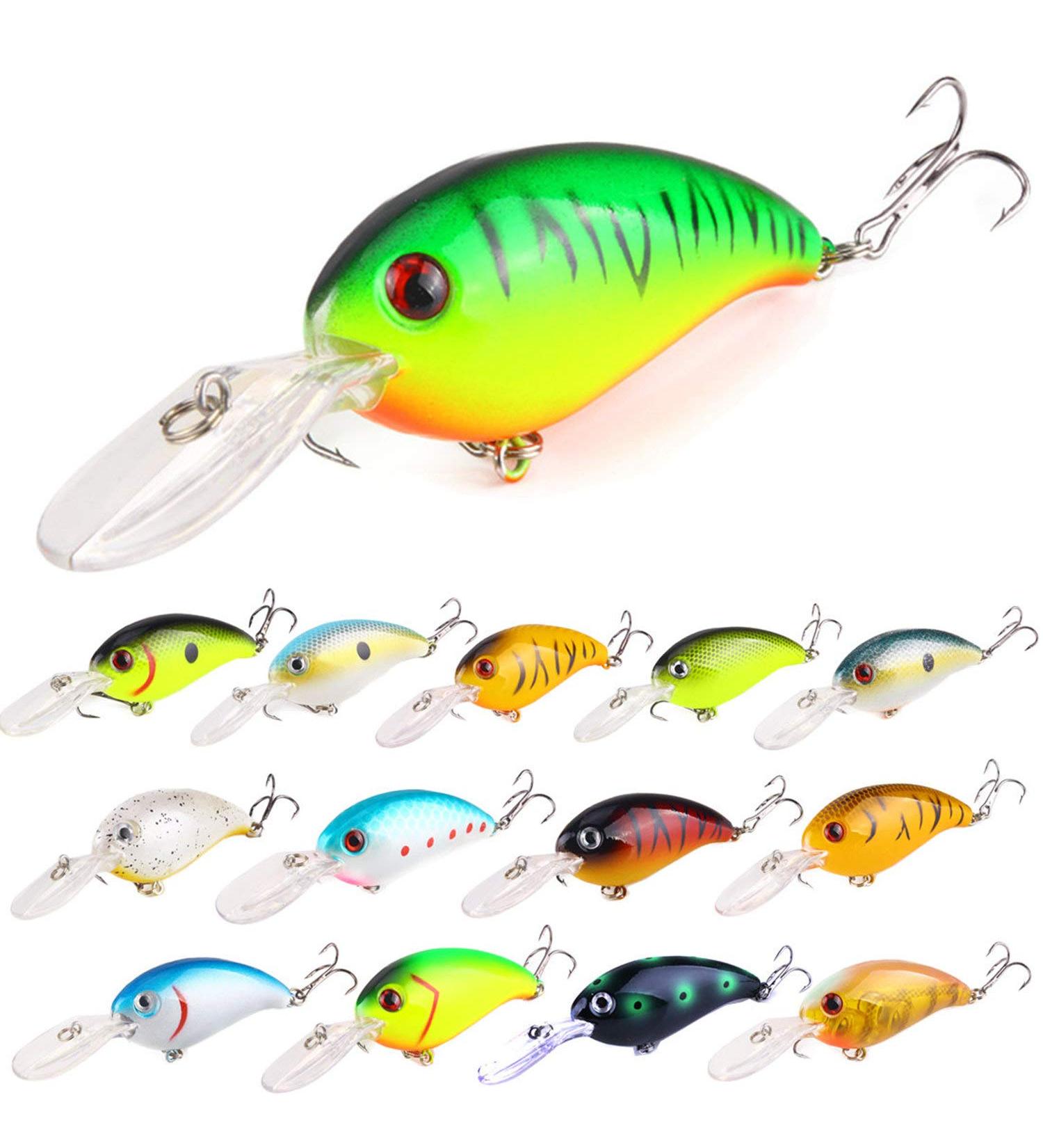 ZWMING Bass Crankbait Fishing Lures Set - 14pcs 3D Eyes Swimbait for Freshwater & Saltwater Fishing - Buy Online on GoSupps.com