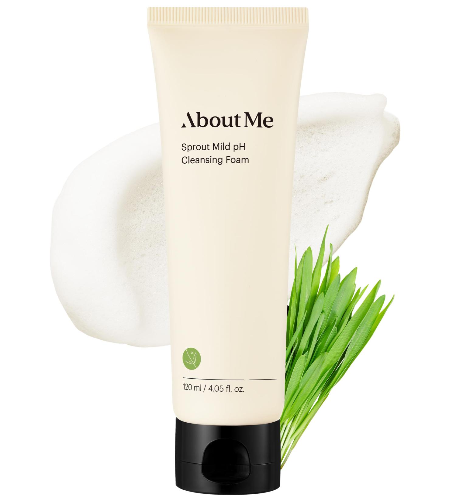 About Me Sprout Mild pH Cleansing Foam Korean Wheat Broccoli Sprout Extract Face Wash for All Skin Types Daily Gentle Cleansing with Amino Acids Korean Skin Care 4.05oz 120ml - Buy Online on GoSupps.com