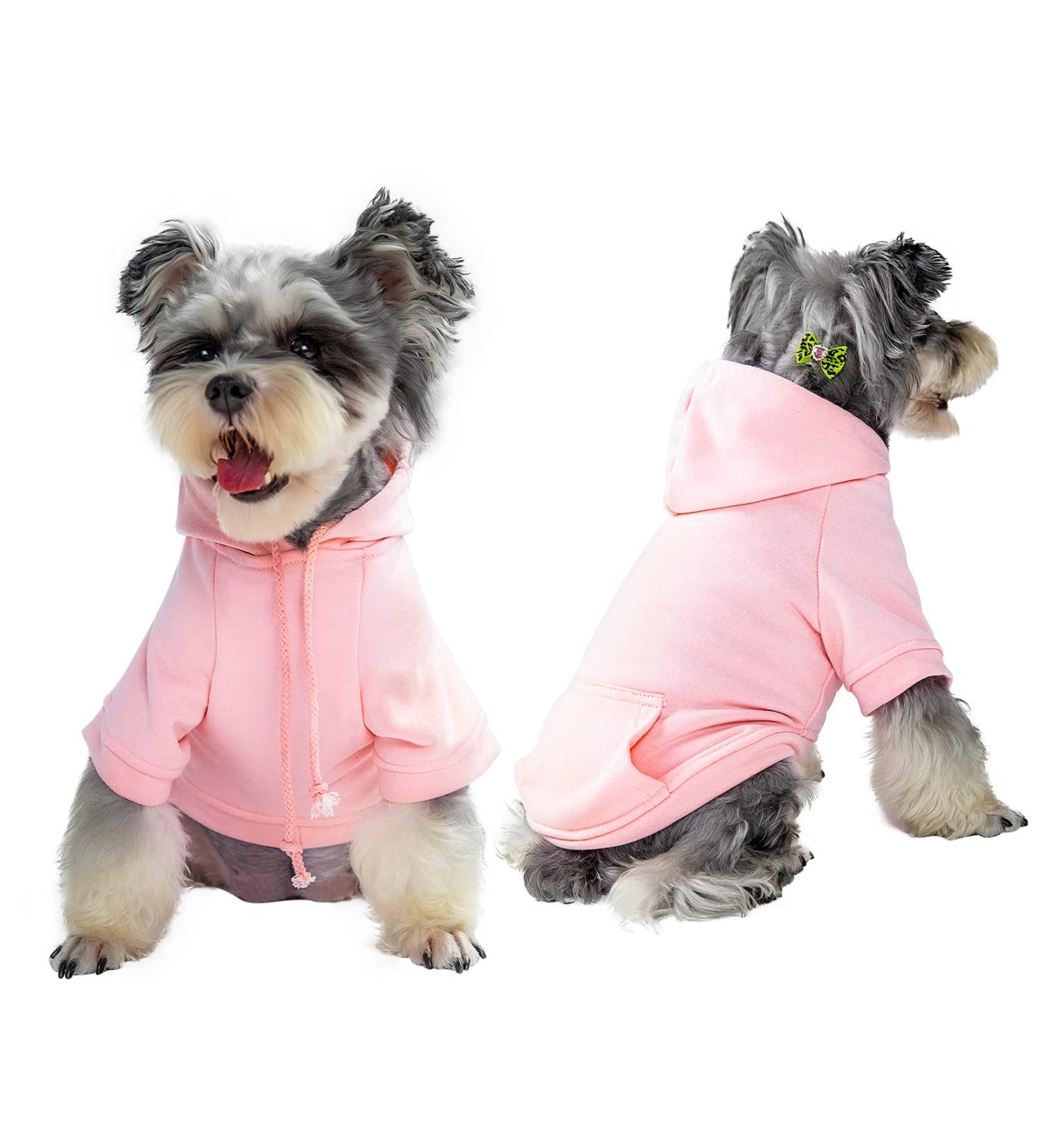 Furryilla Pet Clothes: Dog Hoodies Sweatshirt with Hood and Pockets (M Pink) - Medium Pink Dog Hoodie - Buy Online on GoSupps.com