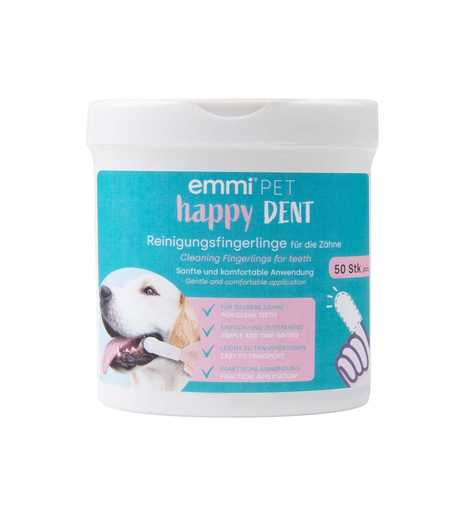 EMMI PET Finger Pads for Dental Care | Disposable Cleaning Fingers for Dogs & Cats | 50 Pack Tooth Cleaning Cloths - Buy Online on GoSupps.com