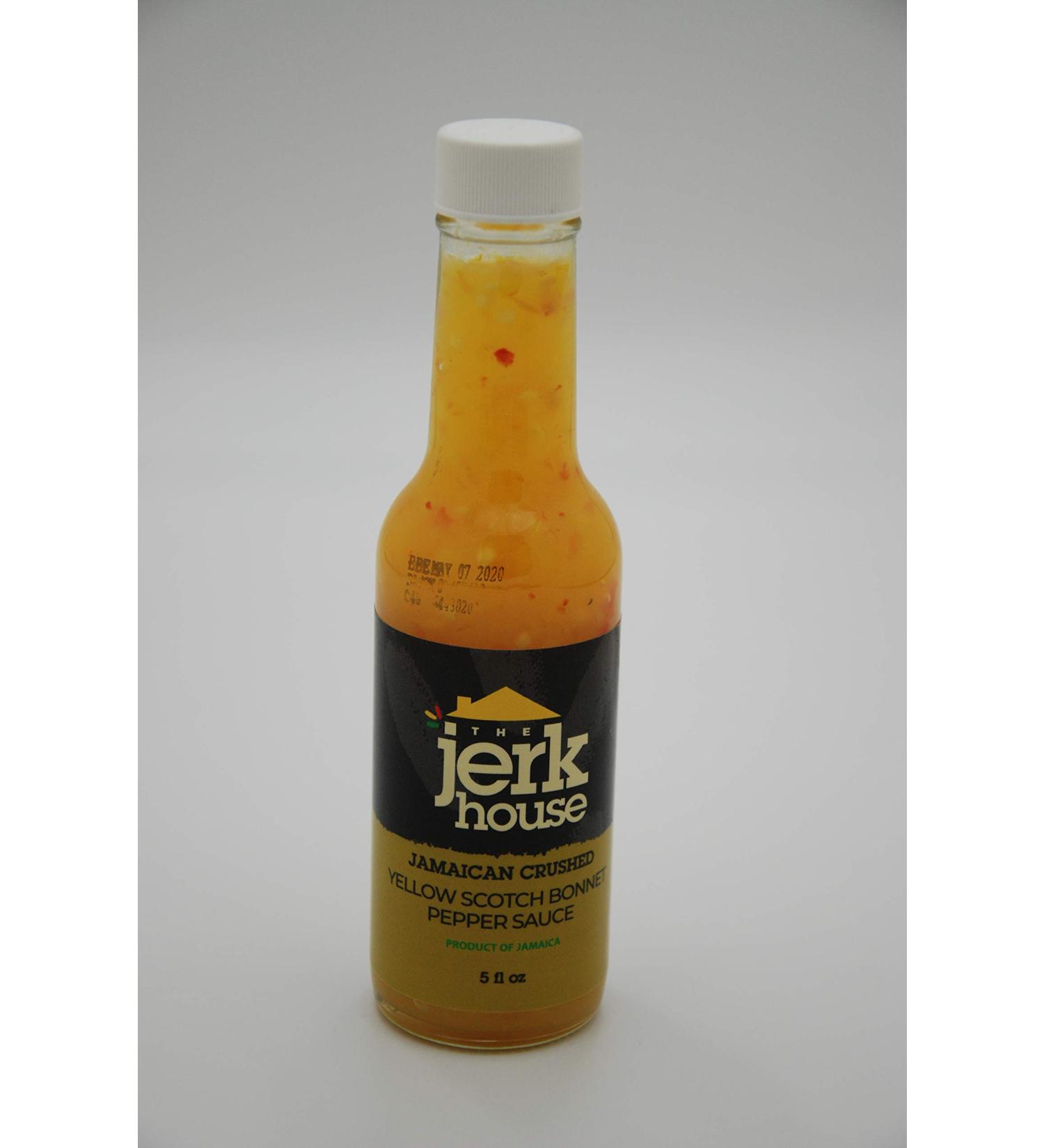 The Jerk House Authentic Jamaican Crushed Yellow Scotch Bonnet Pepper Sauce 148ml - Buy Online on GoSupps.com