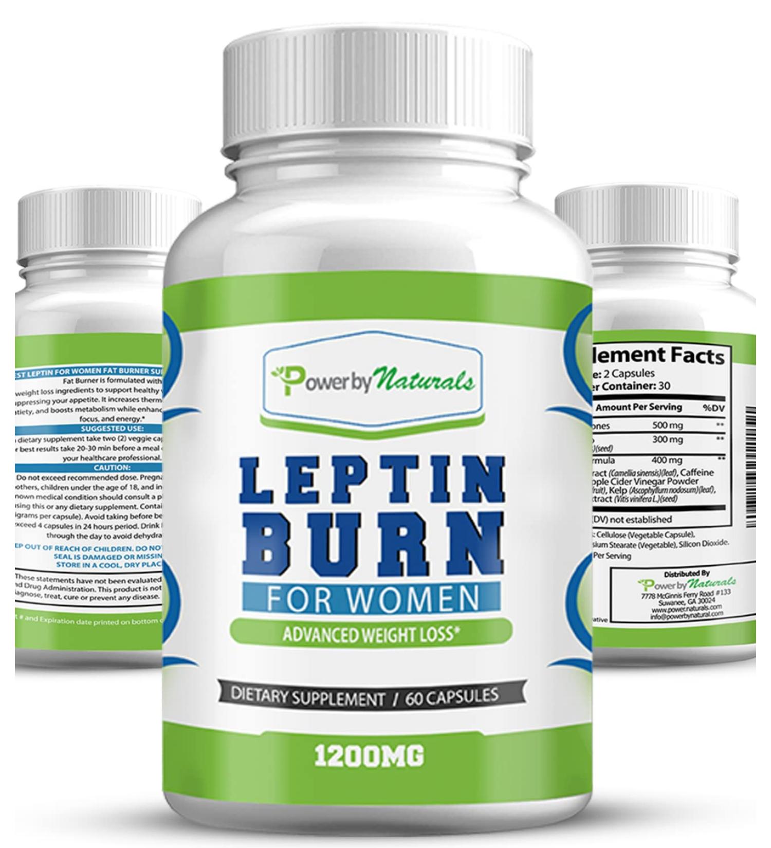Leptin Burn for Women - Appetite Suppressant & Metabolism Booster - 60 Capsules for Fast Weight Loss - Power by Naturals - Buy Online on GoSupps.com