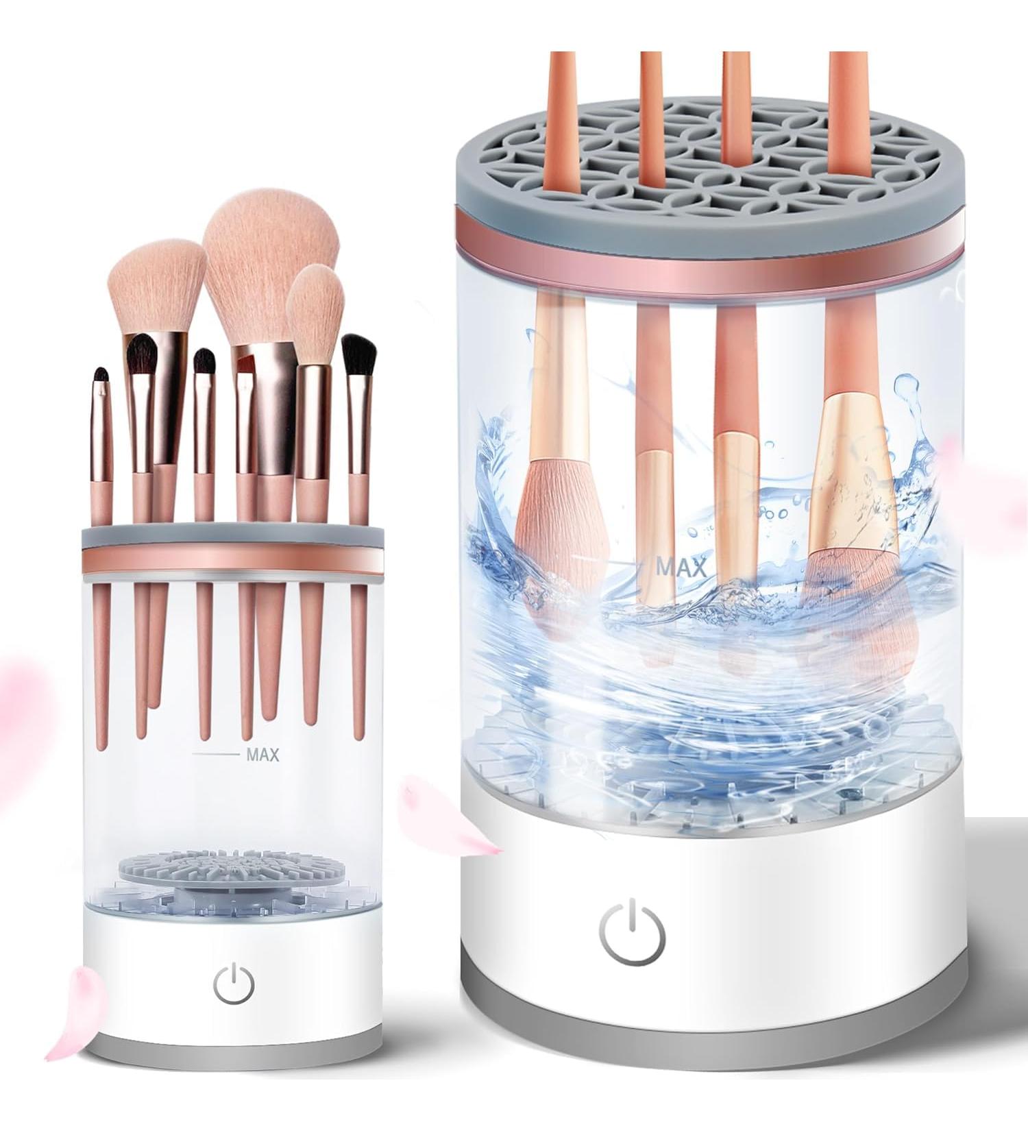 Buy Electric Makeup Brush Cleaners - One-Click Operation for Instant Washing & Drying | White Brush Washer & Cleaner Mat - Buy Online on GoSupps.com