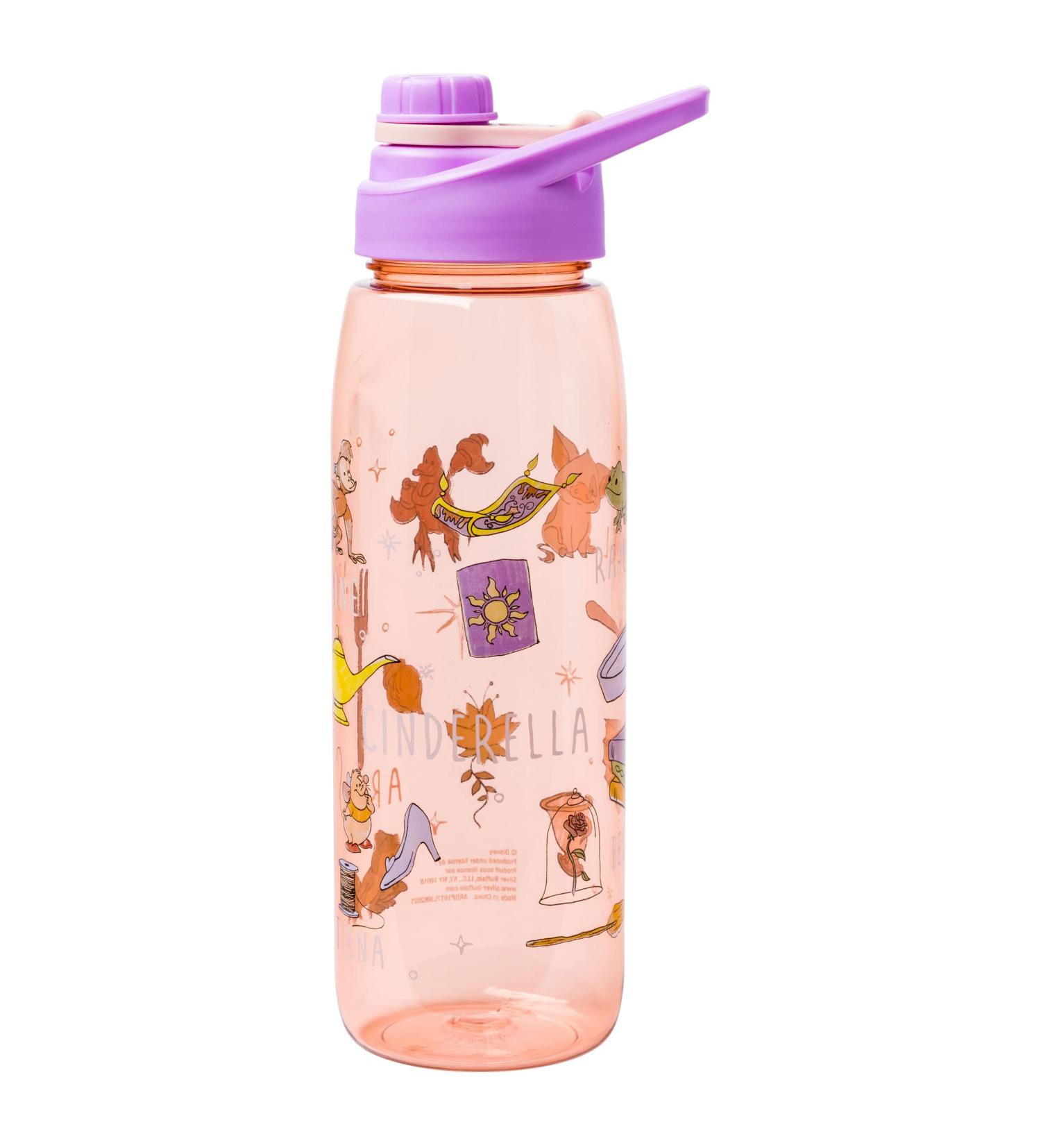Disney Princess Icons Tritan Water Bottle - 28oz - Screw Top Lid - Silver Buffalo - Buy Online on GoSupps.com