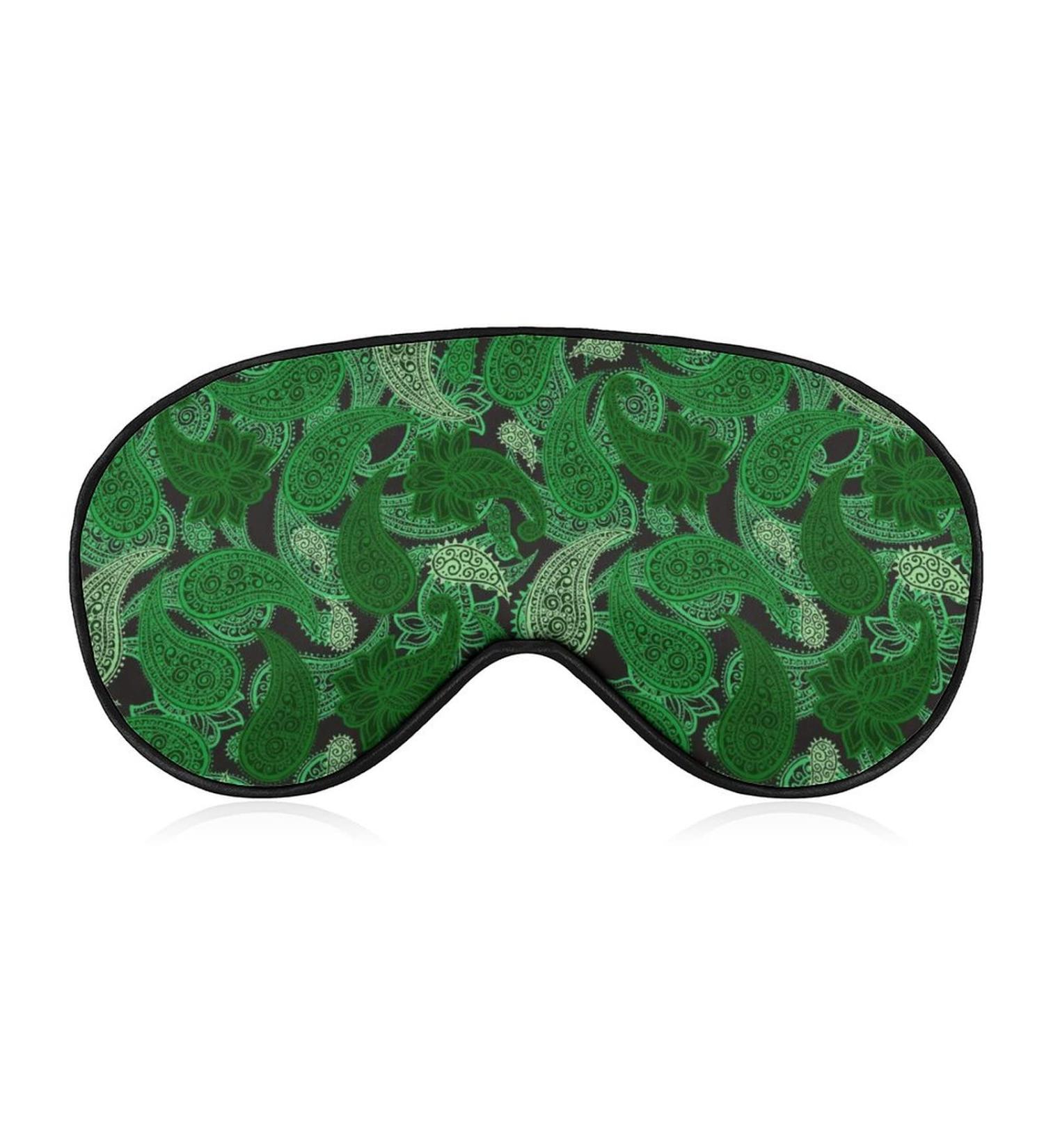 Buy Green Paisley Sleep Mask for Women - Adjustable Eye Shades with Elastic Strap for Ultimate Comfort - Buy Online on GoSupps.com