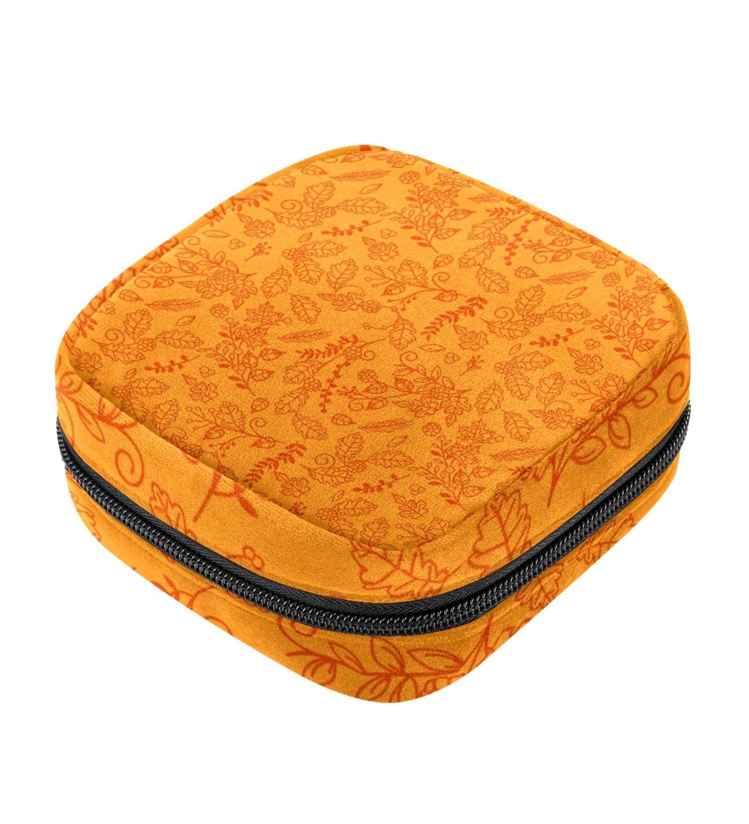 Autumn Leaves Sanitary Napkin Storage Bag - Portable Period Kit Pouch for Menstrual Cup & Sanitary Pads - Color 7 - Buy Online on GoSupps.com