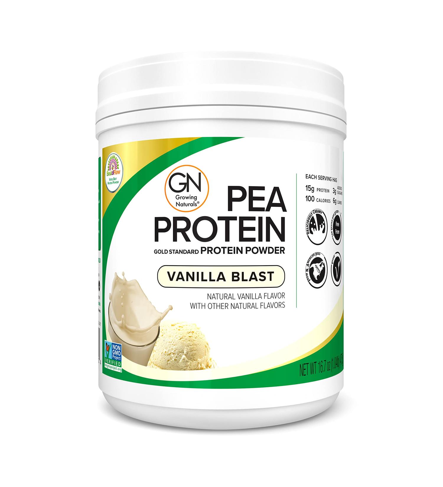 Vanilla Gold Standard Raw Pea Protein Powder - Non-GMO, Vegan, Gluten-Free, Keto - 1 lb - Buy Online on GoSupps.com