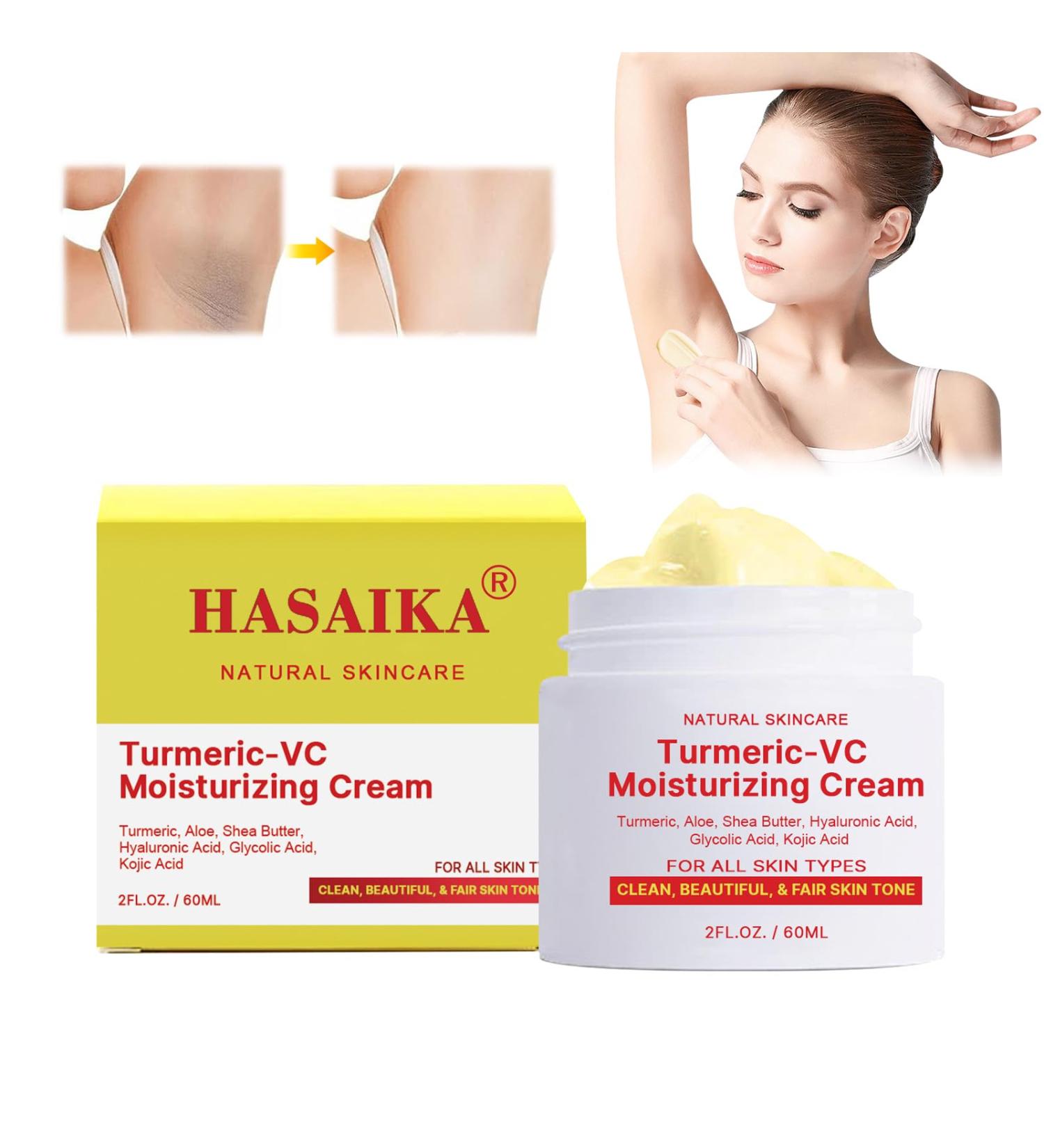 HASAIKA Turmeric Face Cream Turmeric Lightening Cream Dark Spot Correcting Cream Dark Spot Eliminator Evens Out Skin Tone Reduces Dry and Oily Skin Radiant Skin - Buy Online on GoSupps.com