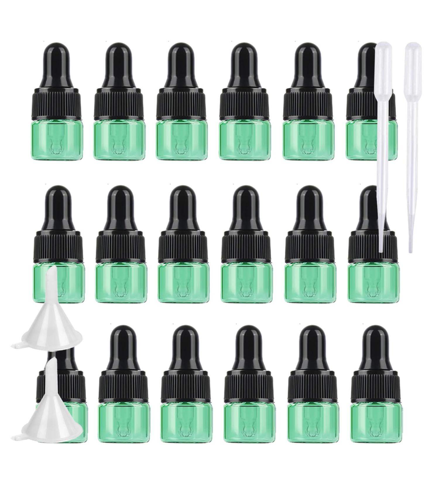 BPZXL 20 Pack Empty 1ml Green Glass Pipette Bottles - Aromatherapy Sample Drip Bottles for Essential Oils - Buy Online on GoSupps.com